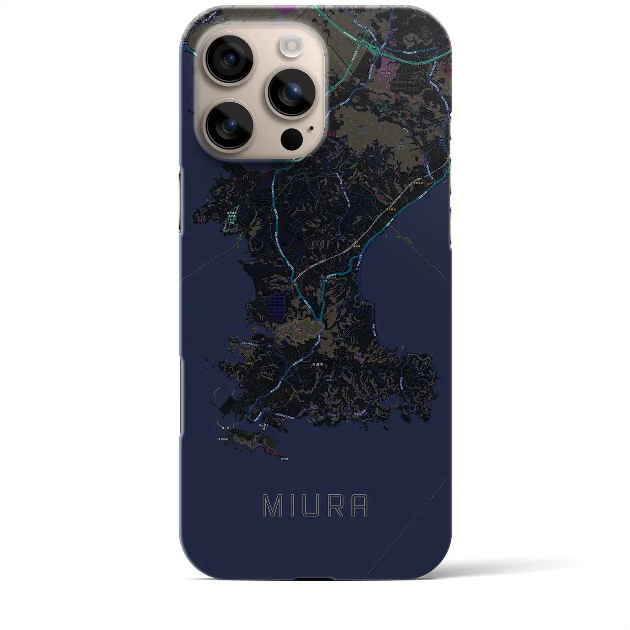 【三浦(神奈川県)】地図柄iPhoneケース(バックカバータイプ)