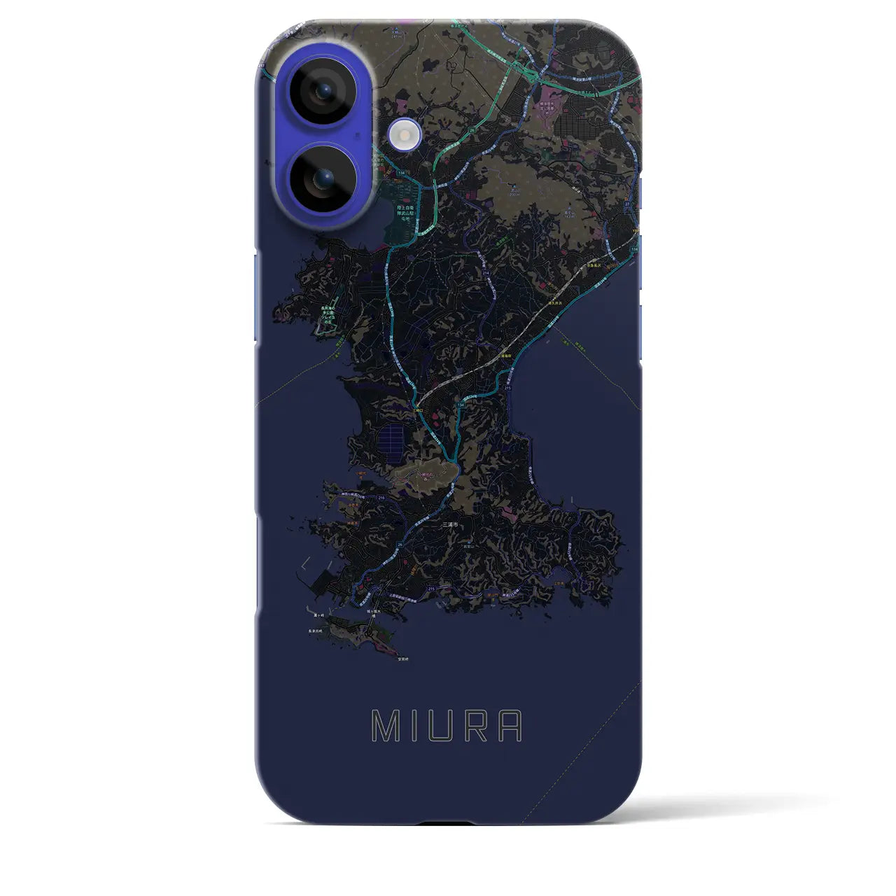 【三浦(神奈川県)】地図柄iPhoneケース(バックカバータイプ)