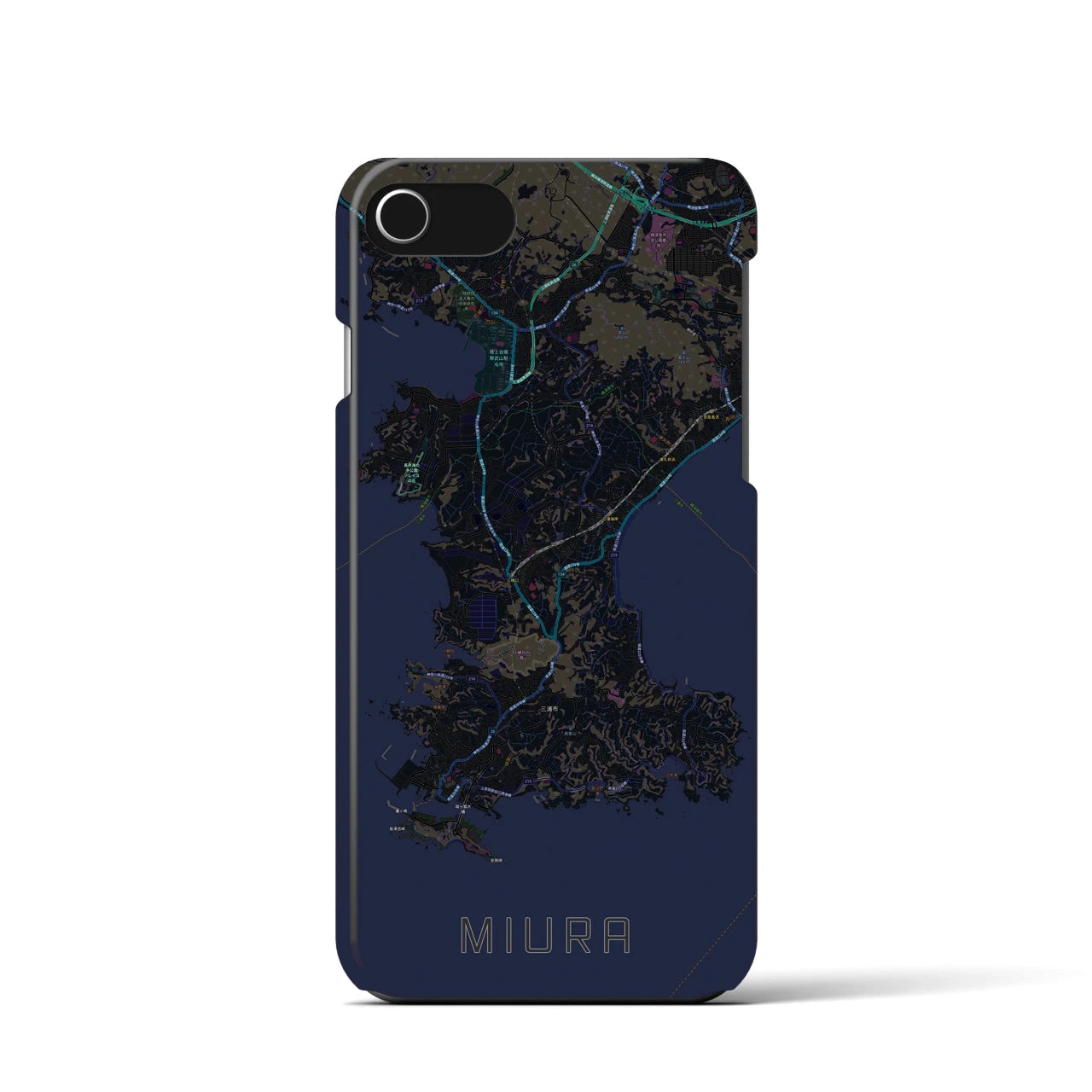 【三浦(神奈川県)】地図柄iPhoneケース(バックカバータイプ)