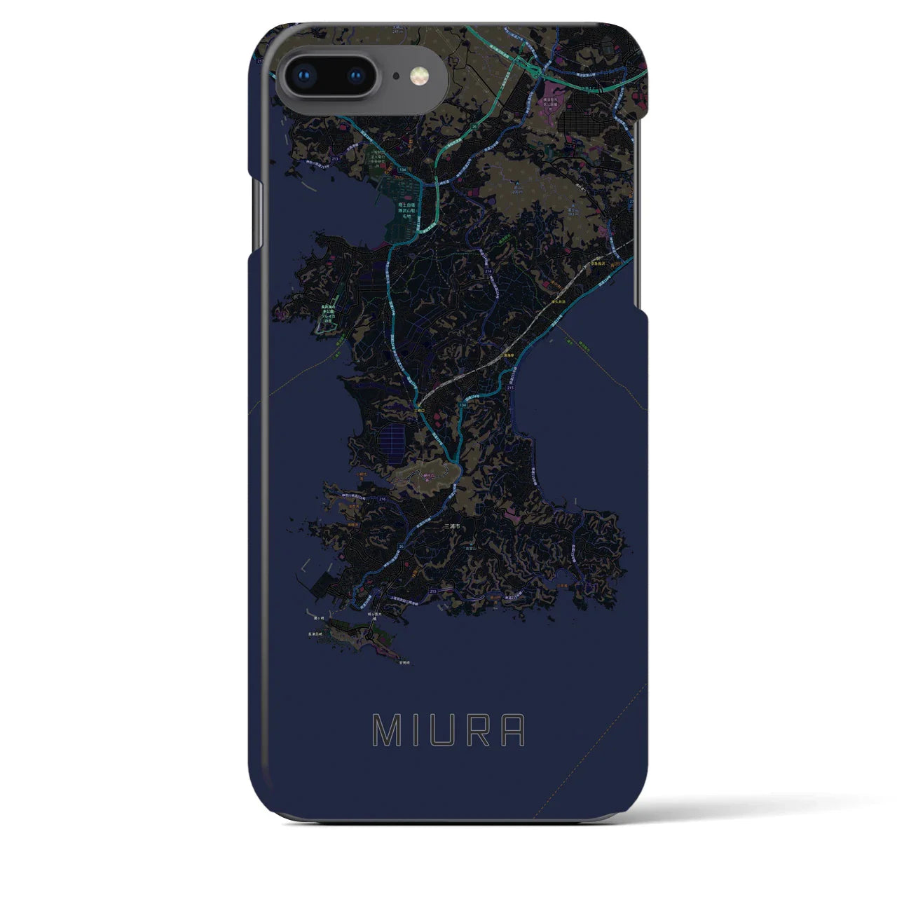 【三浦(神奈川県)】地図柄iPhoneケース(バックカバータイプ)