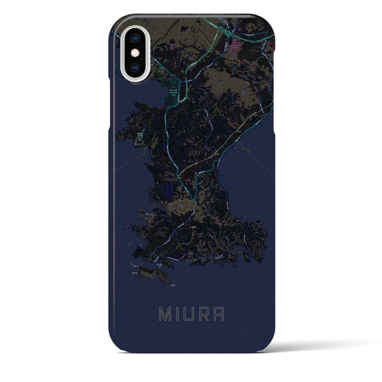 【三浦(神奈川県)】地図柄iPhoneケース(バックカバータイプ)