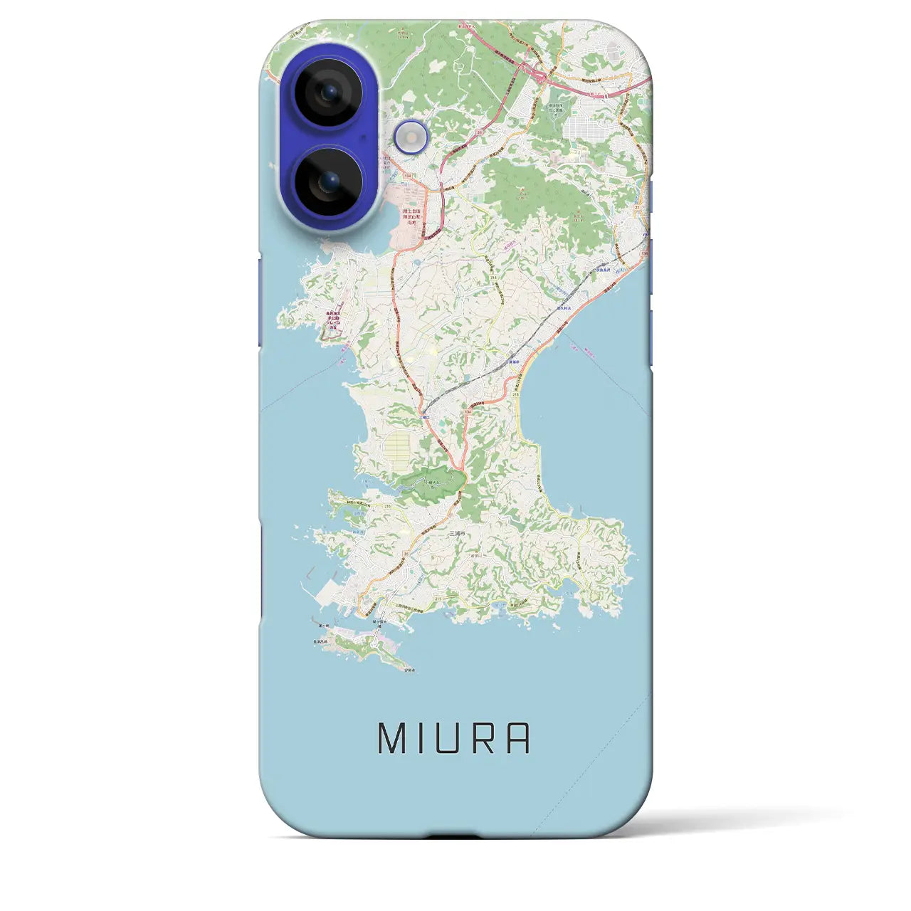 【三浦(神奈川県)】地図柄iPhoneケース(バックカバータイプ)ナチュラル・iPhone 16 Pro Max 用