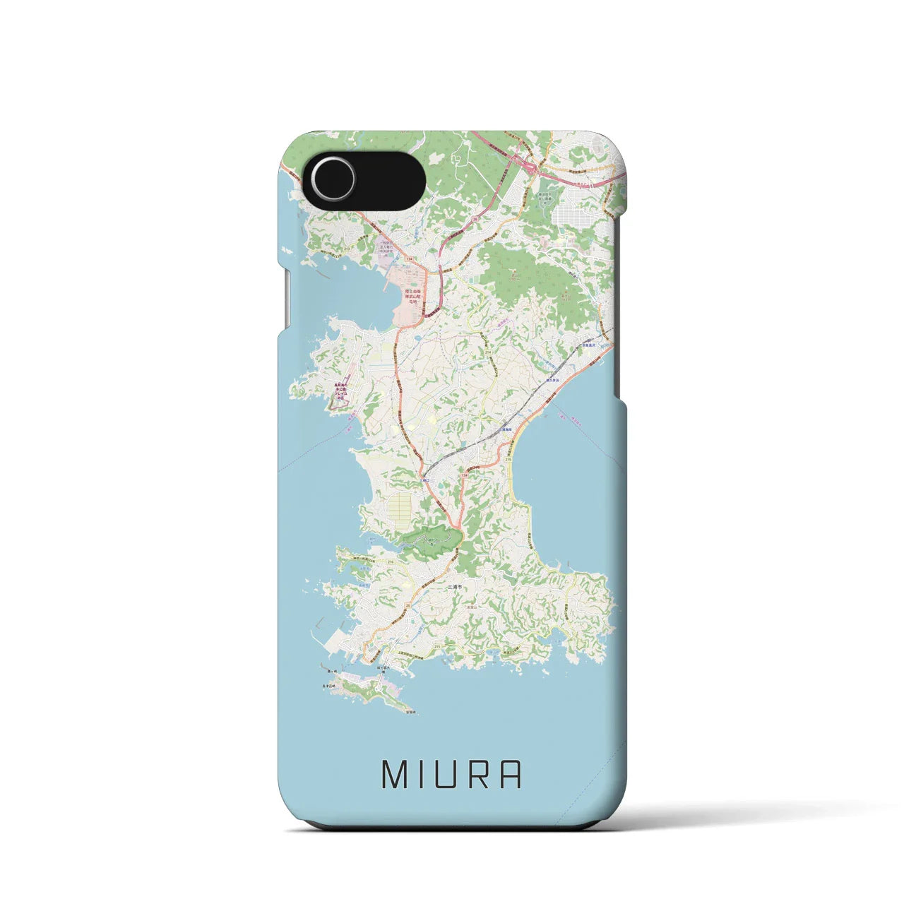 【三浦(神奈川県)】地図柄iPhoneケース(バックカバータイプ)