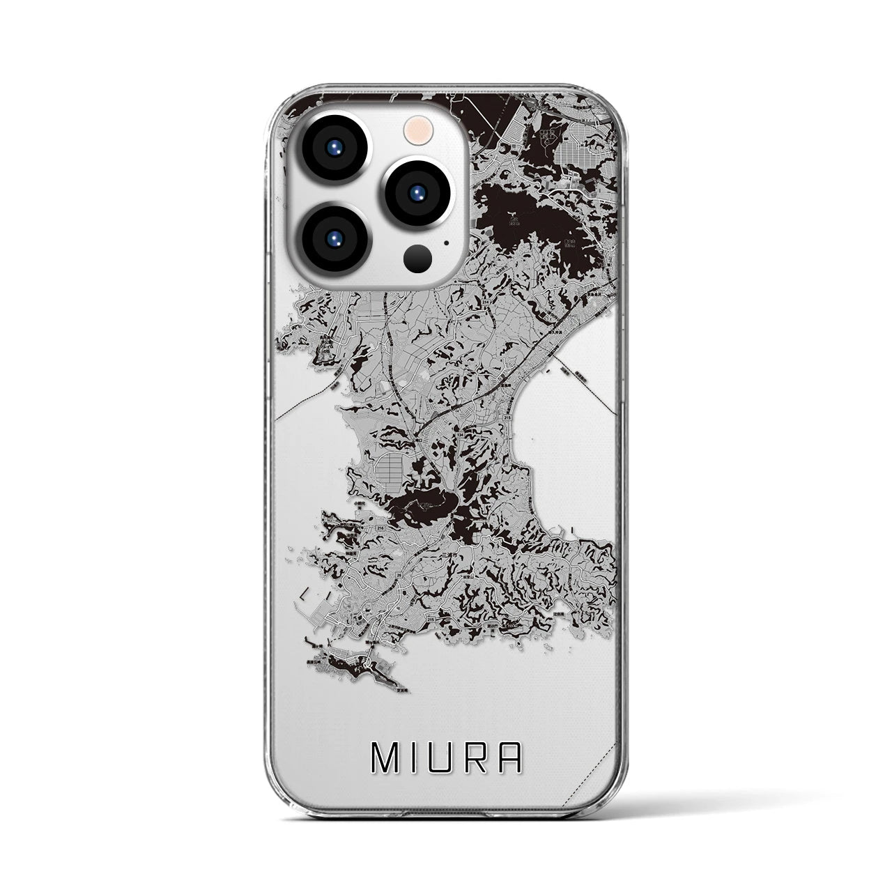 【三浦(神奈川県)】地図柄iPhoneケース(クリアタイプ)