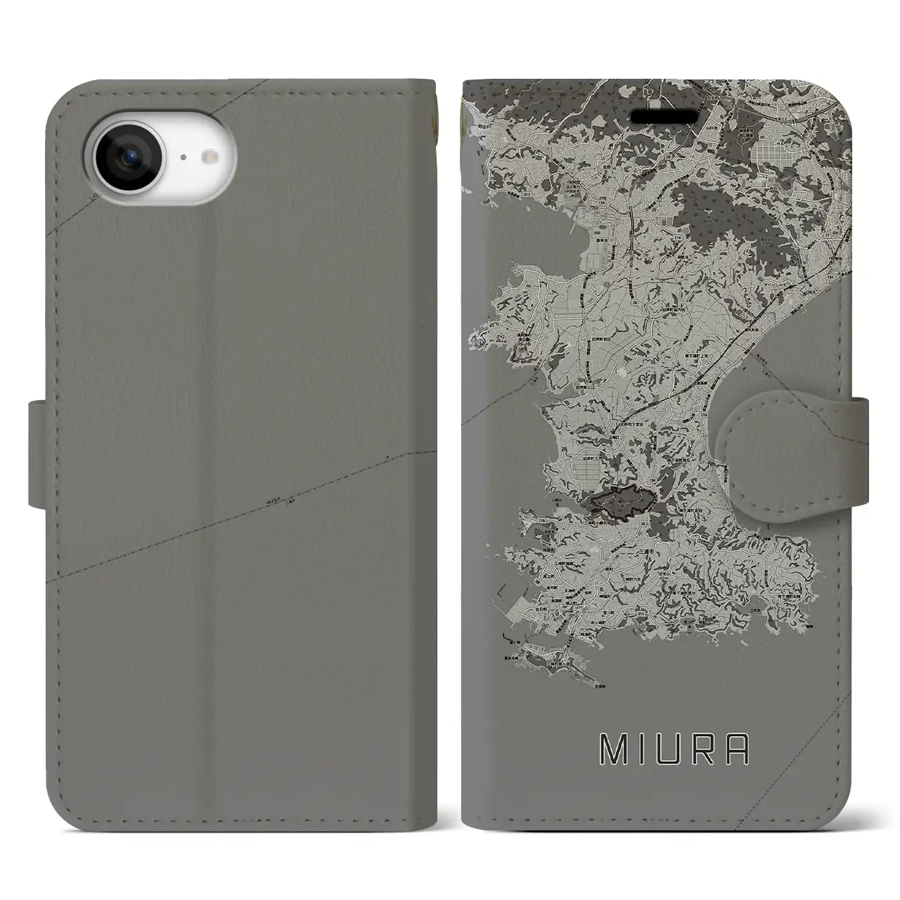 【三浦(神奈川県)】地図柄iPhoneケース(手帳タイプ)