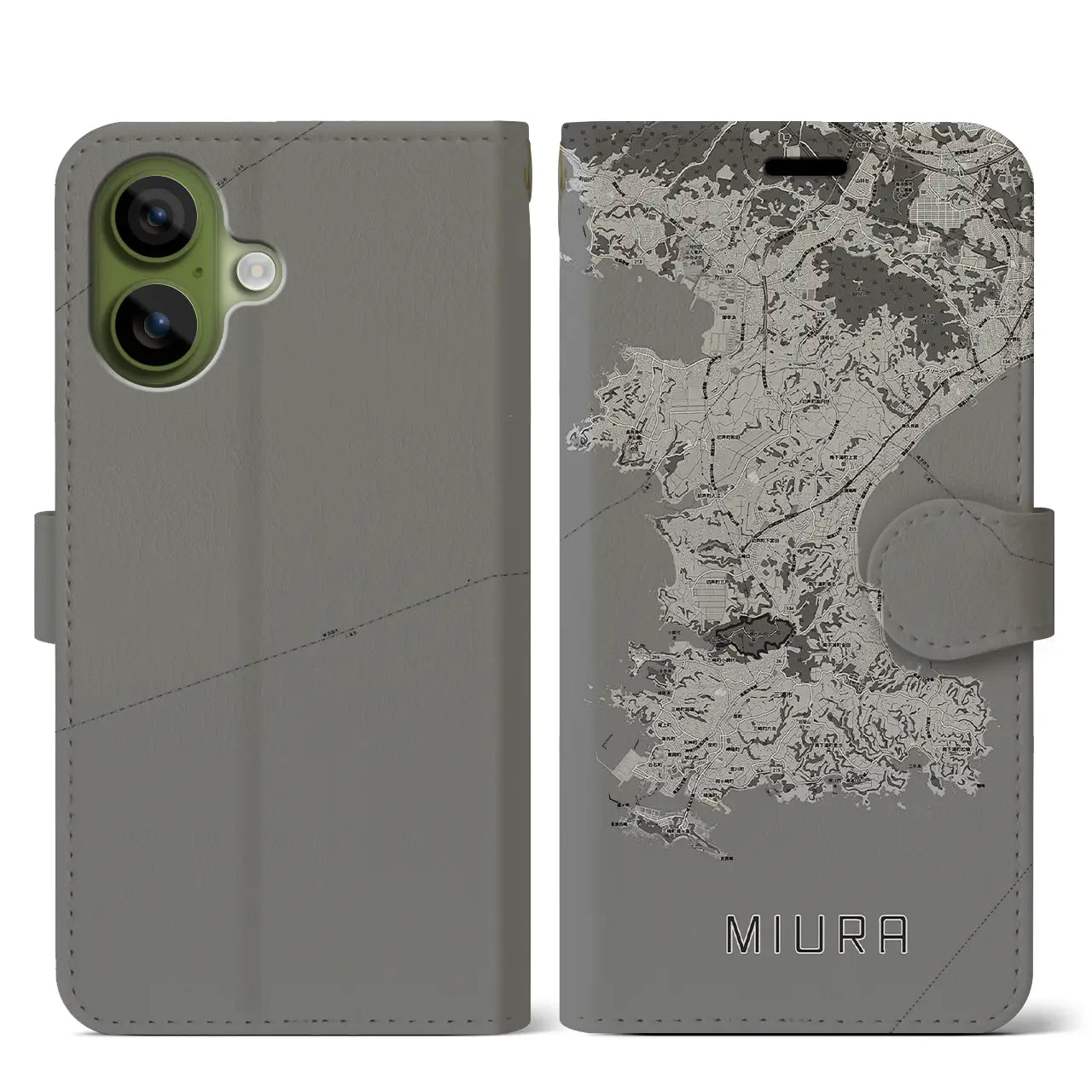 【三浦(神奈川県)】地図柄iPhoneケース(手帳タイプ)