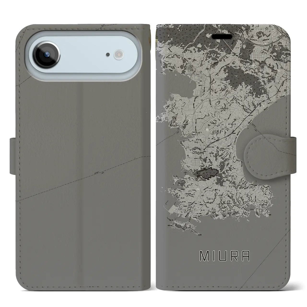 【三浦(神奈川県)】地図柄iPhoneケース(手帳タイプ)