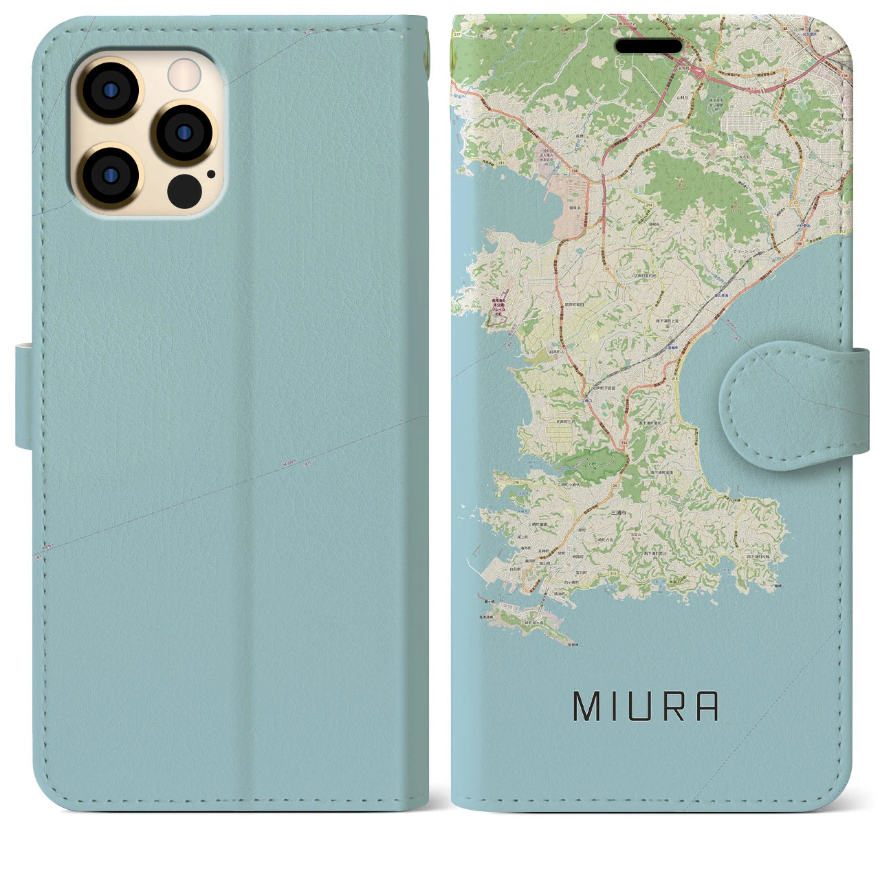 【三浦(神奈川県)】地図柄iPhoneケース(手帳タイプ)