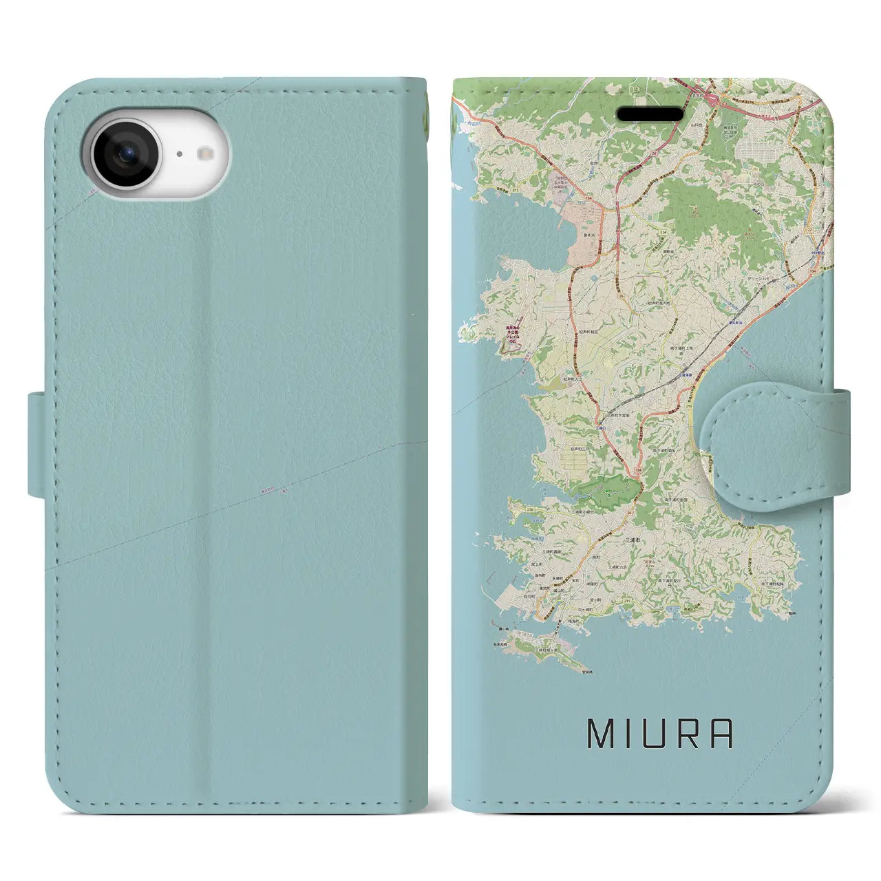 【三浦(神奈川県)】地図柄iPhoneケース(手帳タイプ)