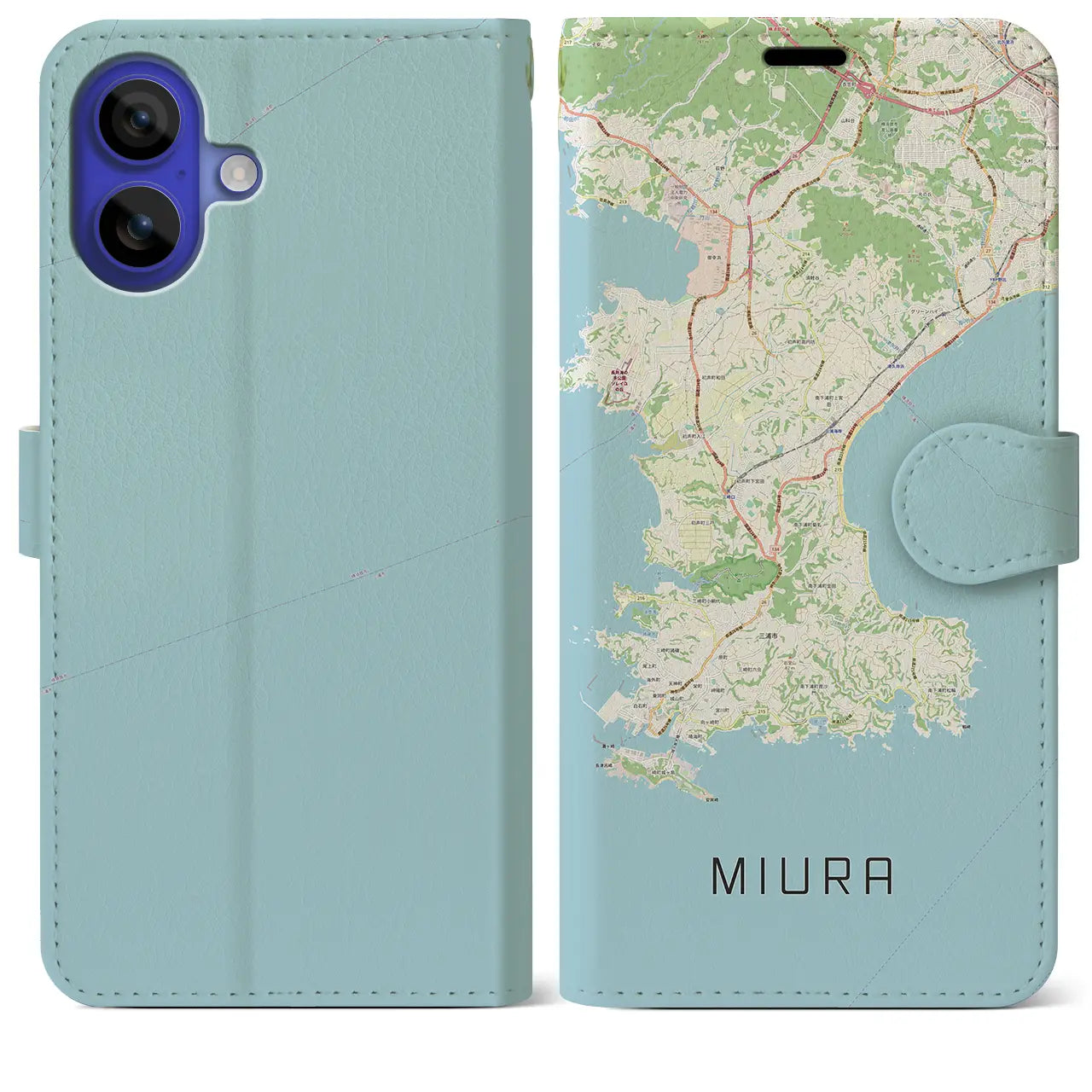 【三浦(神奈川県)】地図柄iPhoneケース(手帳タイプ)