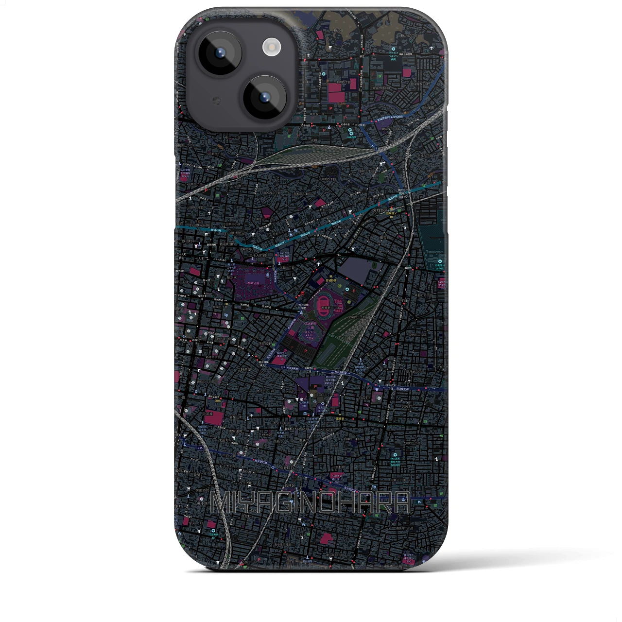 【宮城野原(宮城県)】地図柄iPhoneケース(バックカバータイプ)