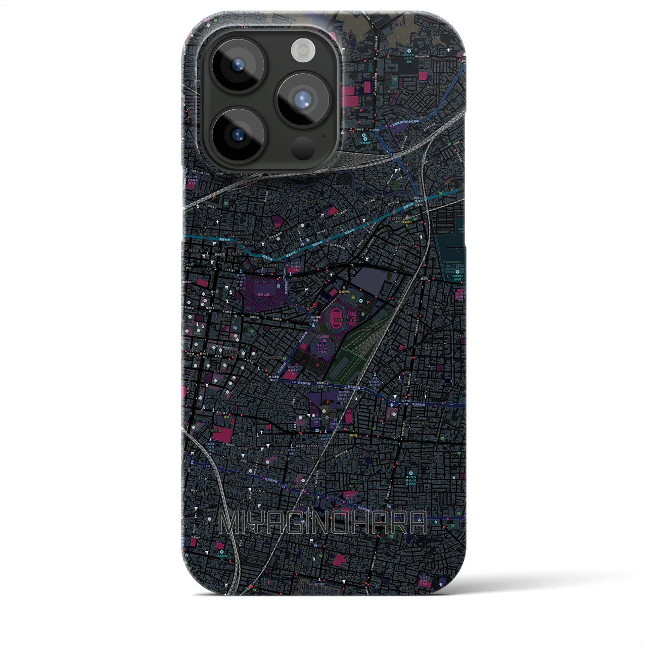 【宮城野原(宮城県)】地図柄iPhoneケース(バックカバータイプ)
