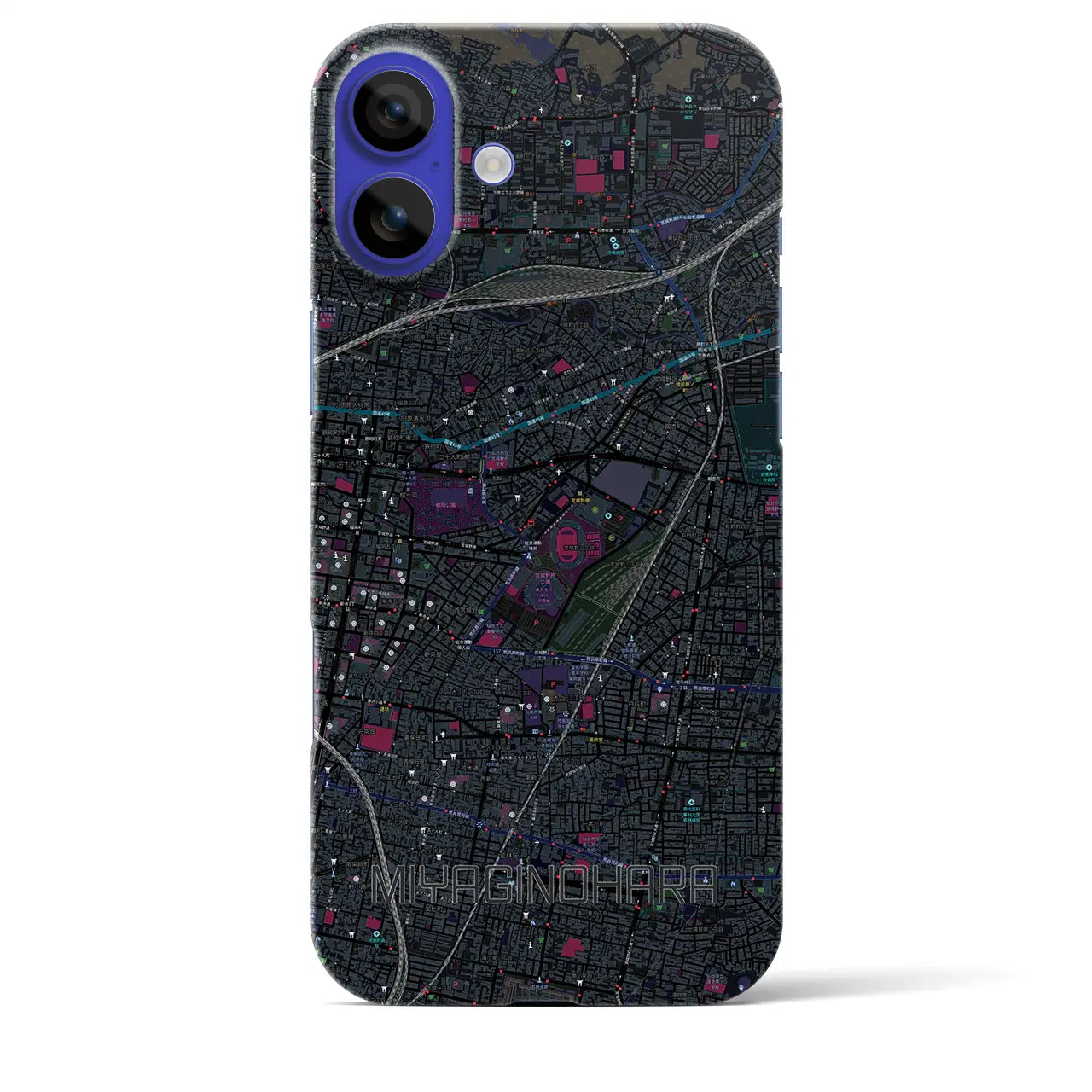 【宮城野原(宮城県)】地図柄iPhoneケース(バックカバータイプ)