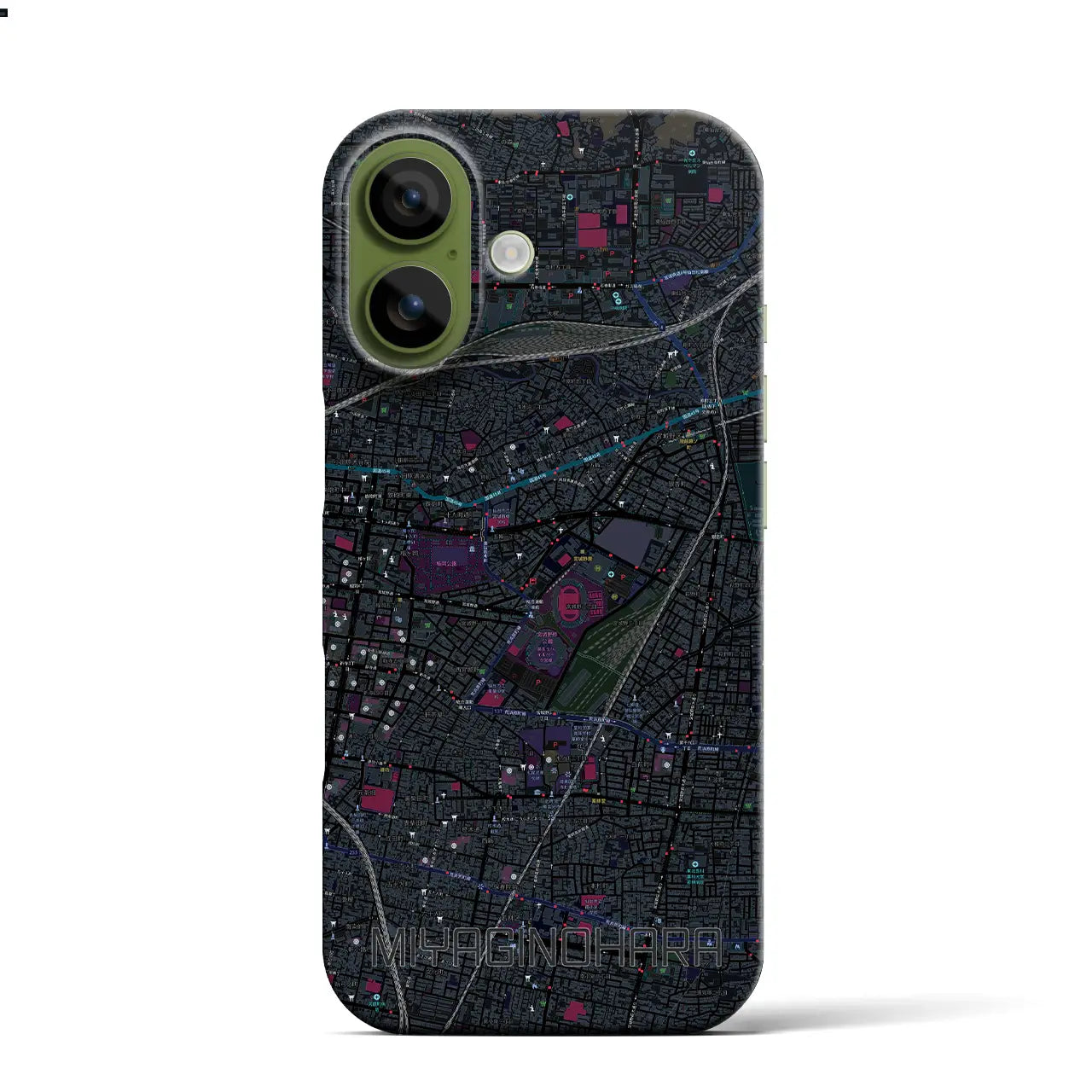 【宮城野原(宮城県)】地図柄iPhoneケース(バックカバータイプ)