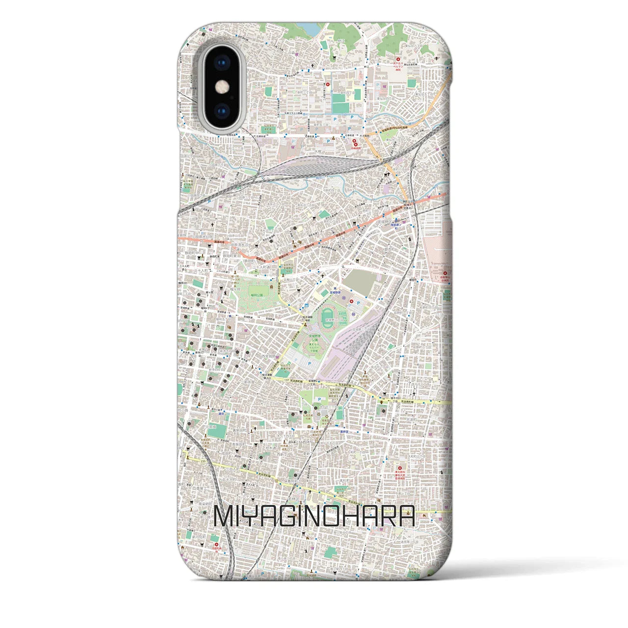 【宮城野原(宮城県)】地図柄iPhoneケース(バックカバータイプ)