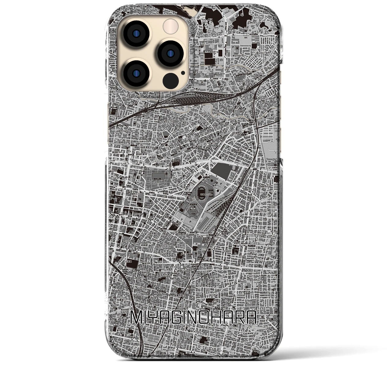 【宮城野原(宮城県)】地図柄iPhoneケース(クリアタイプ)