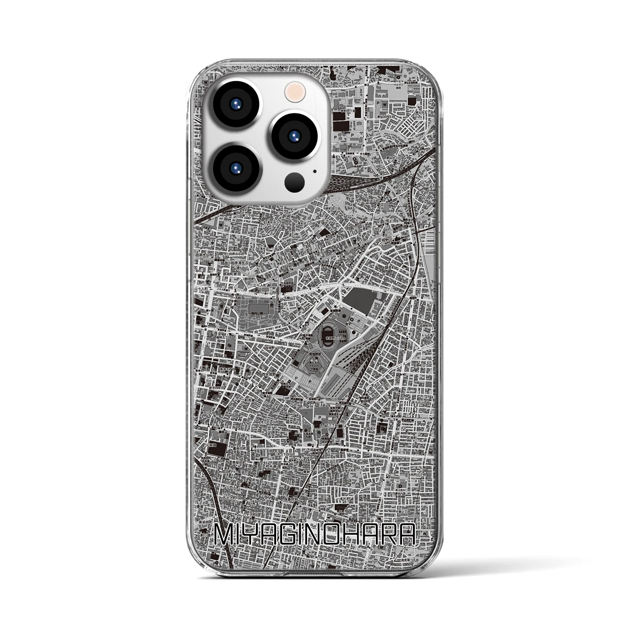 【宮城野原(宮城県)】地図柄iPhoneケース(クリアタイプ)