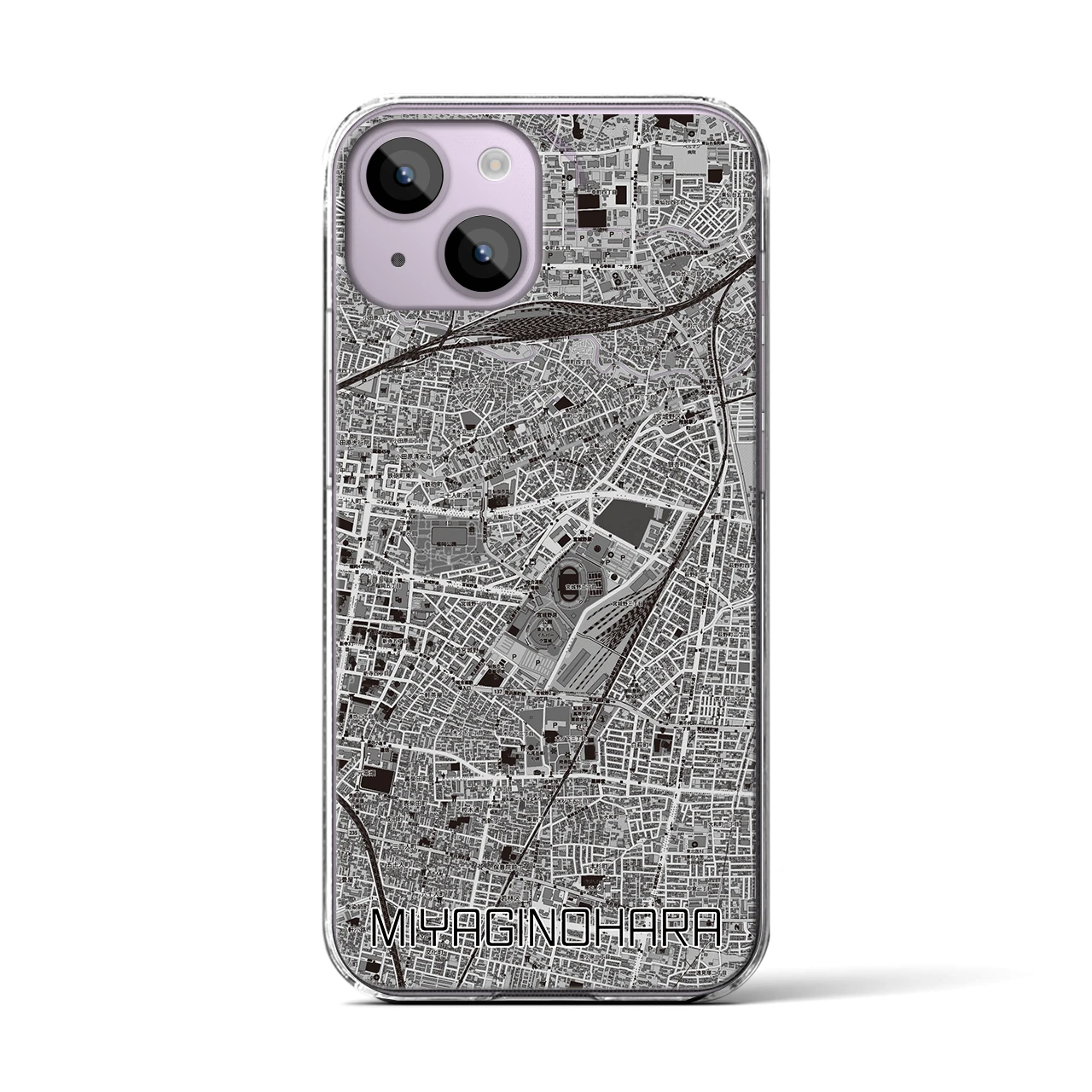 【宮城野原(宮城県)】地図柄iPhoneケース(クリアタイプ)