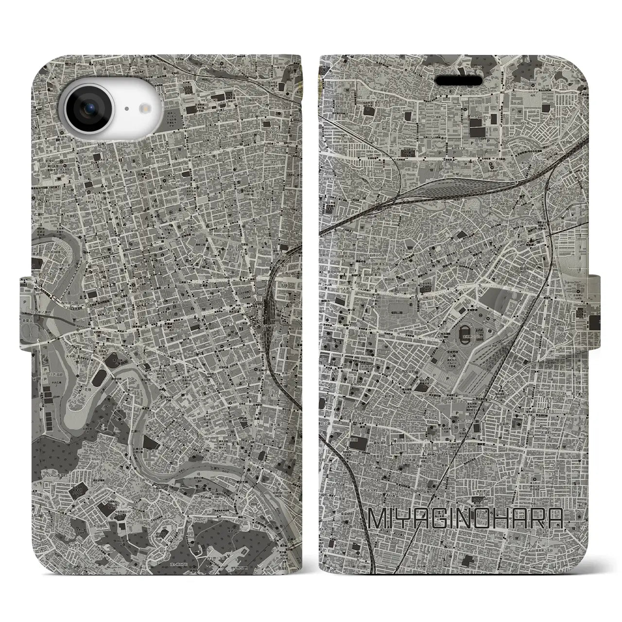 【宮城野原(宮城県)】地図柄iPhoneケース(手帳タイプ)