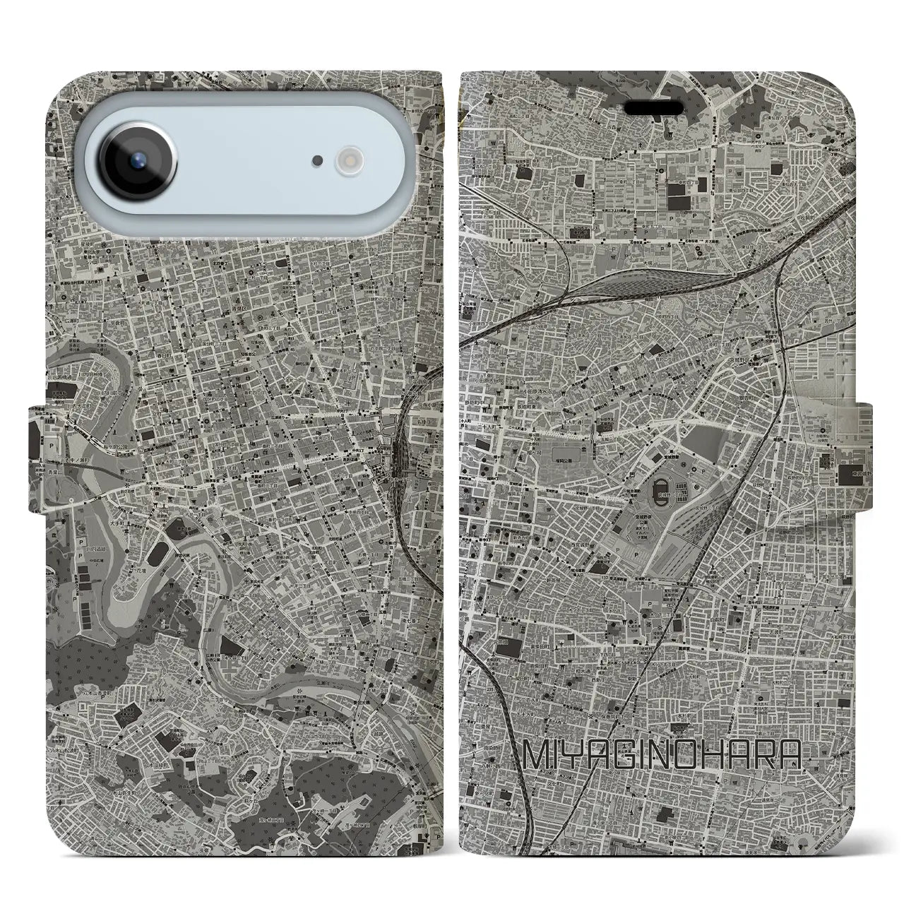 【宮城野原(宮城県)】地図柄iPhoneケース(手帳タイプ)