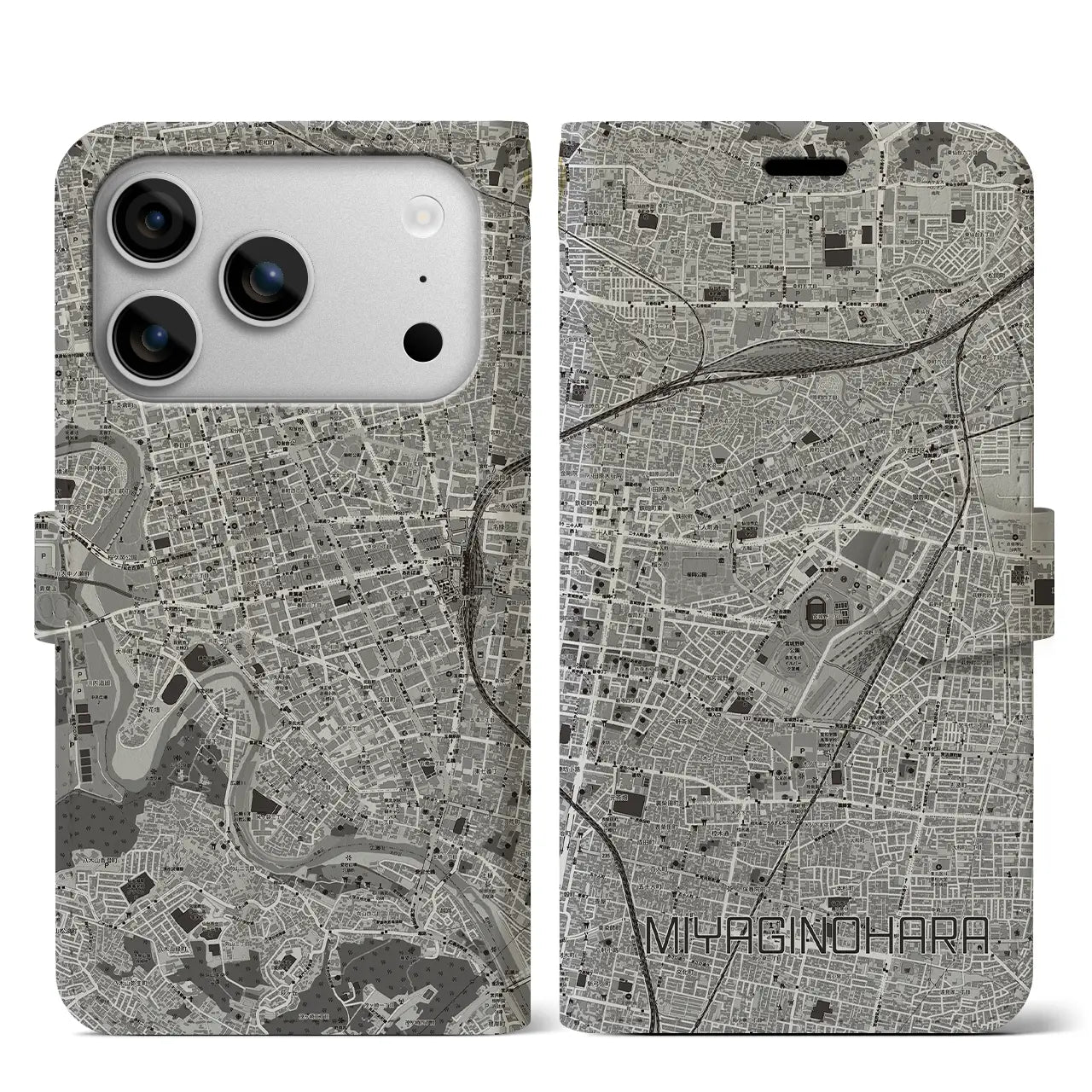 【宮城野原(宮城県)】地図柄iPhoneケース(手帳タイプ)