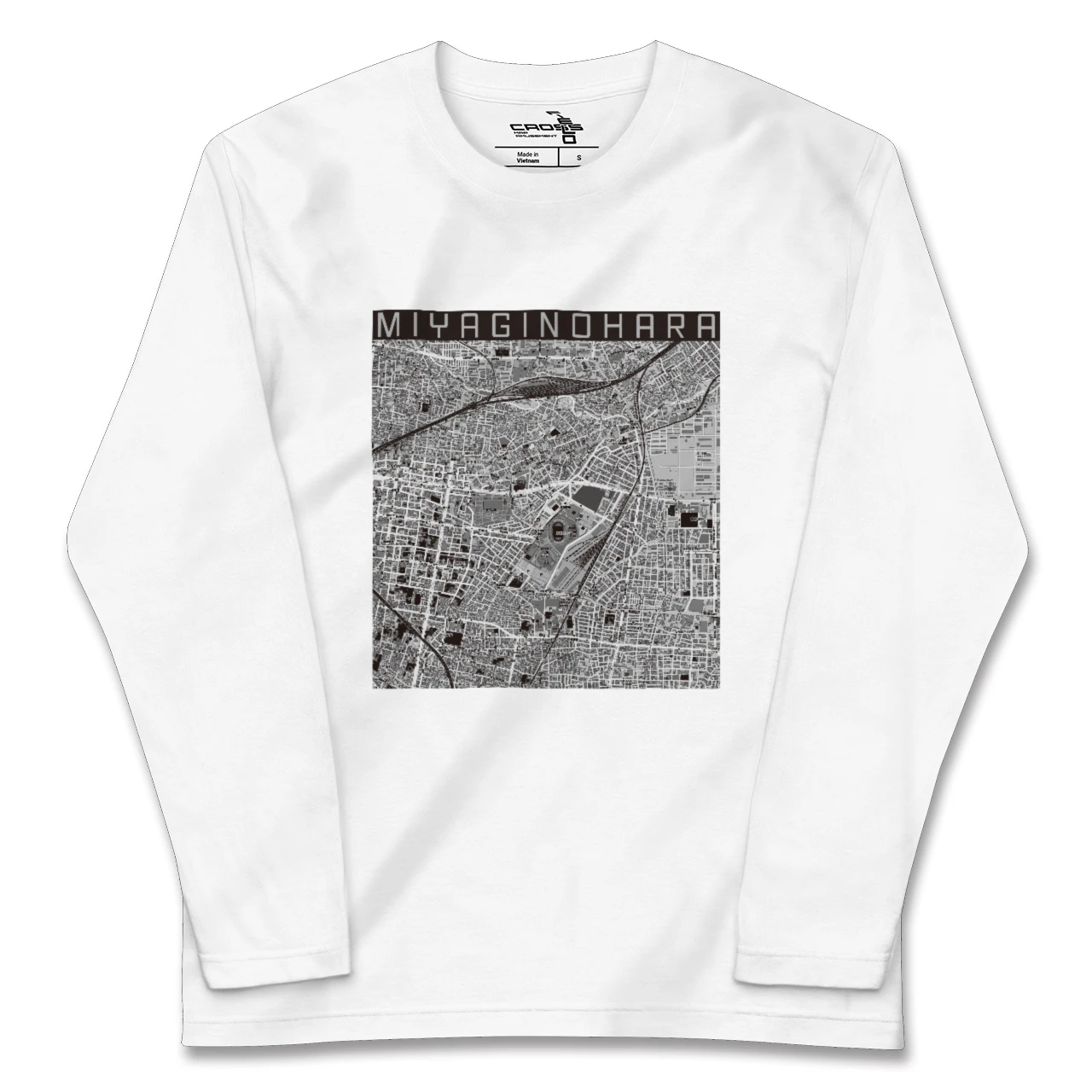 【宮城野原(宮城県)】地図柄ロングスリーブTシャツ