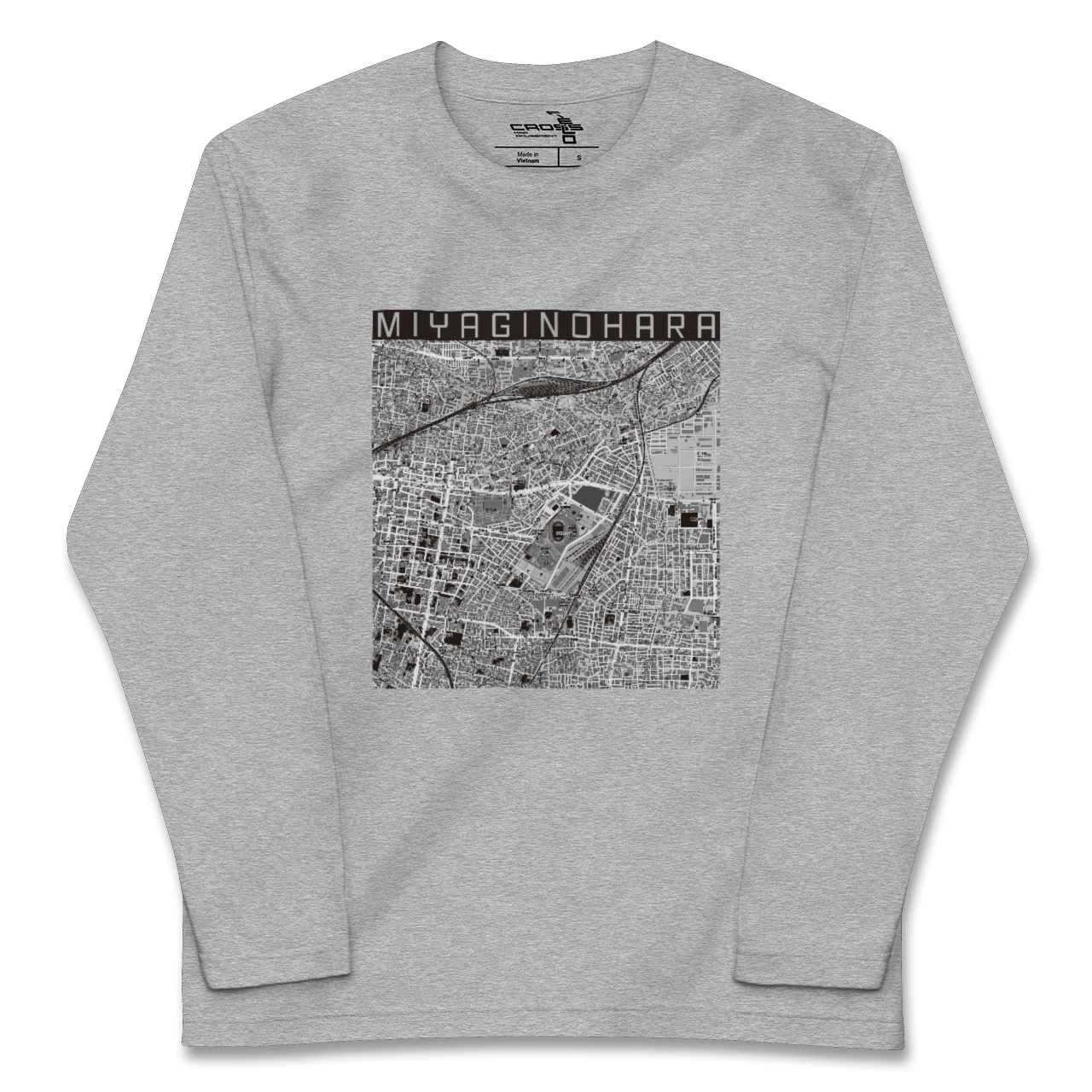 【宮城野原(宮城県)】地図柄ロングスリーブTシャツ