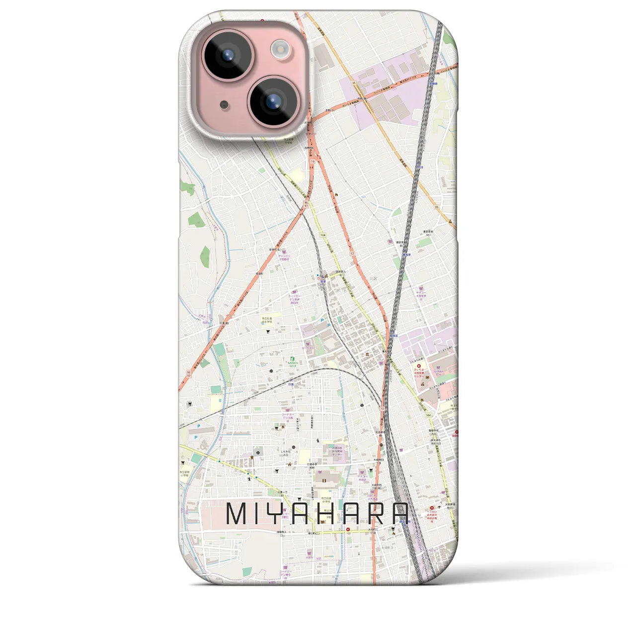 【宮原(埼玉県)】地図柄iPhoneケース(バックカバータイプ)