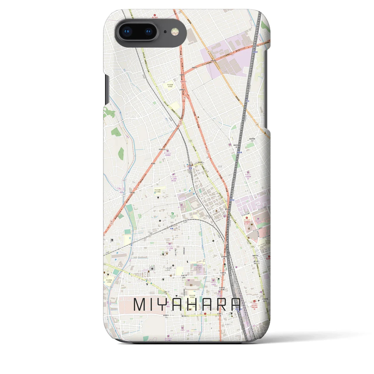 【宮原(埼玉県)】地図柄iPhoneケース(バックカバータイプ)