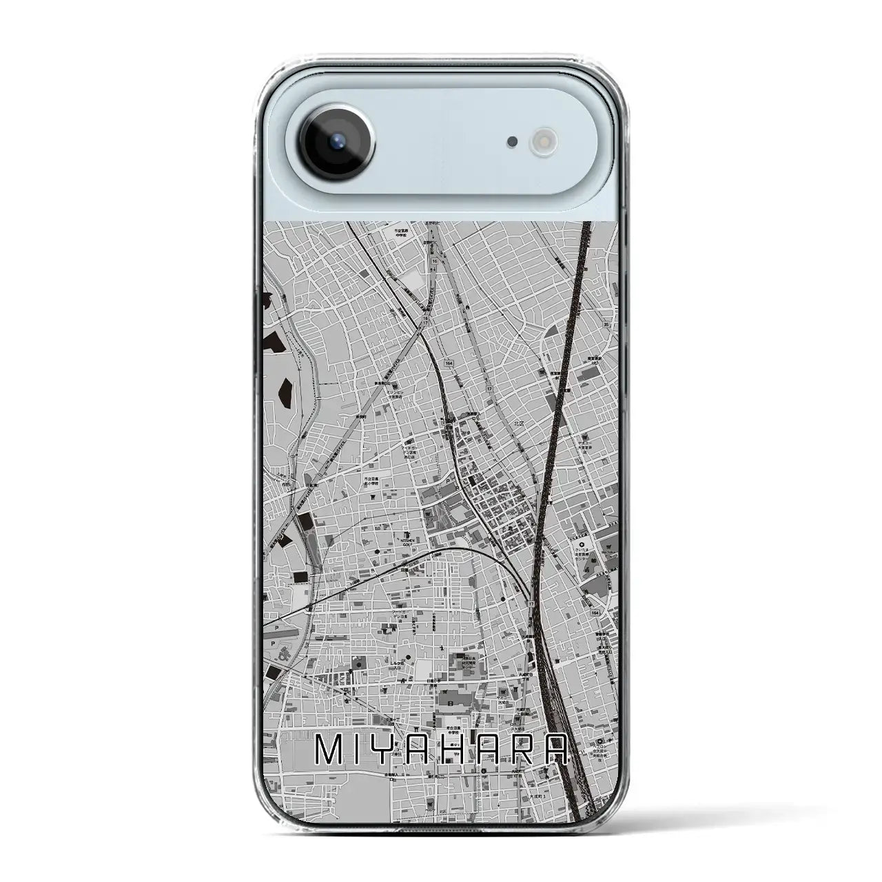 【宮原(埼玉県)】地図柄iPhoneケース(クリアタイプ)モノトーン・iPhone 17 Pro Max 用