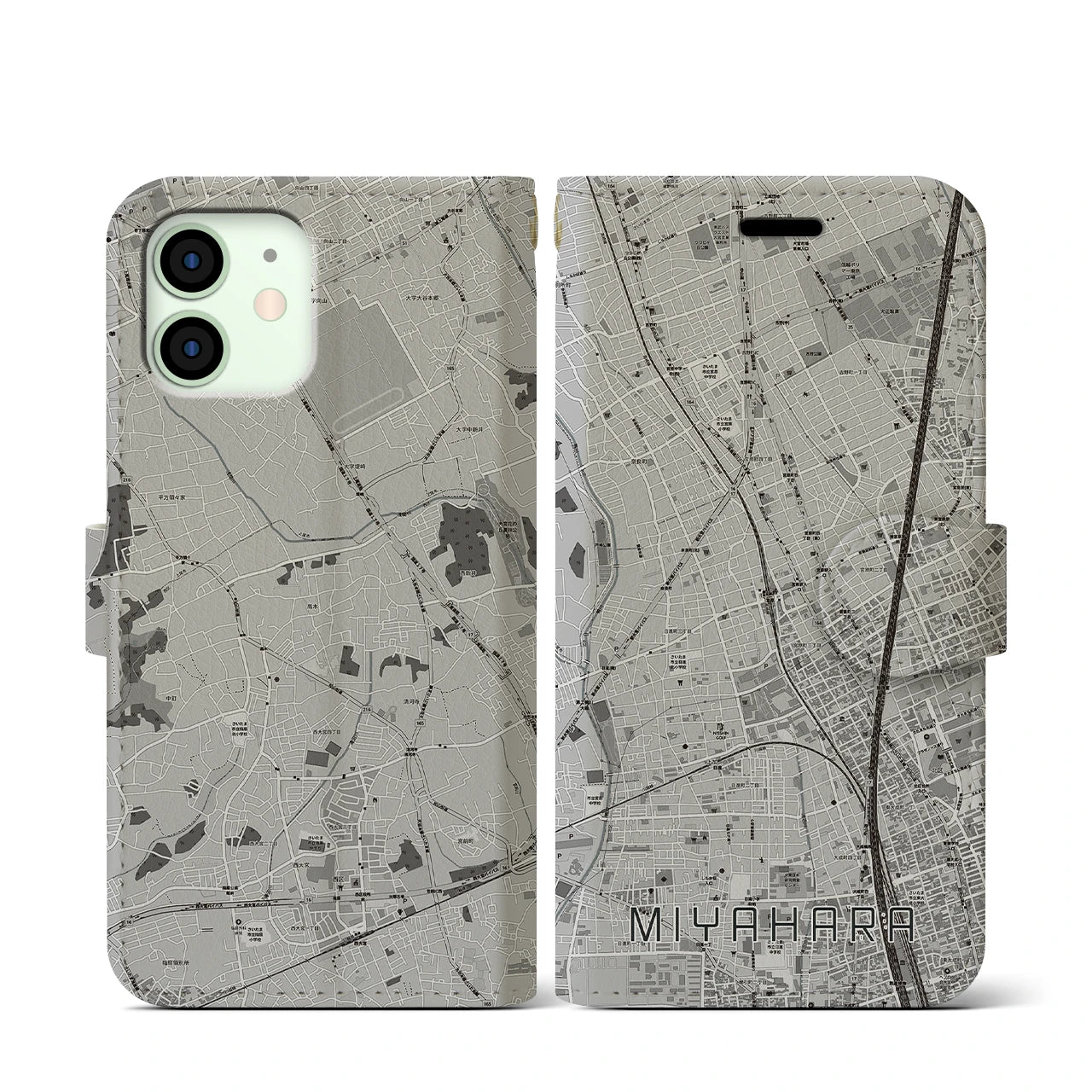 【宮原(埼玉県)】地図柄iPhoneケース(手帳タイプ)