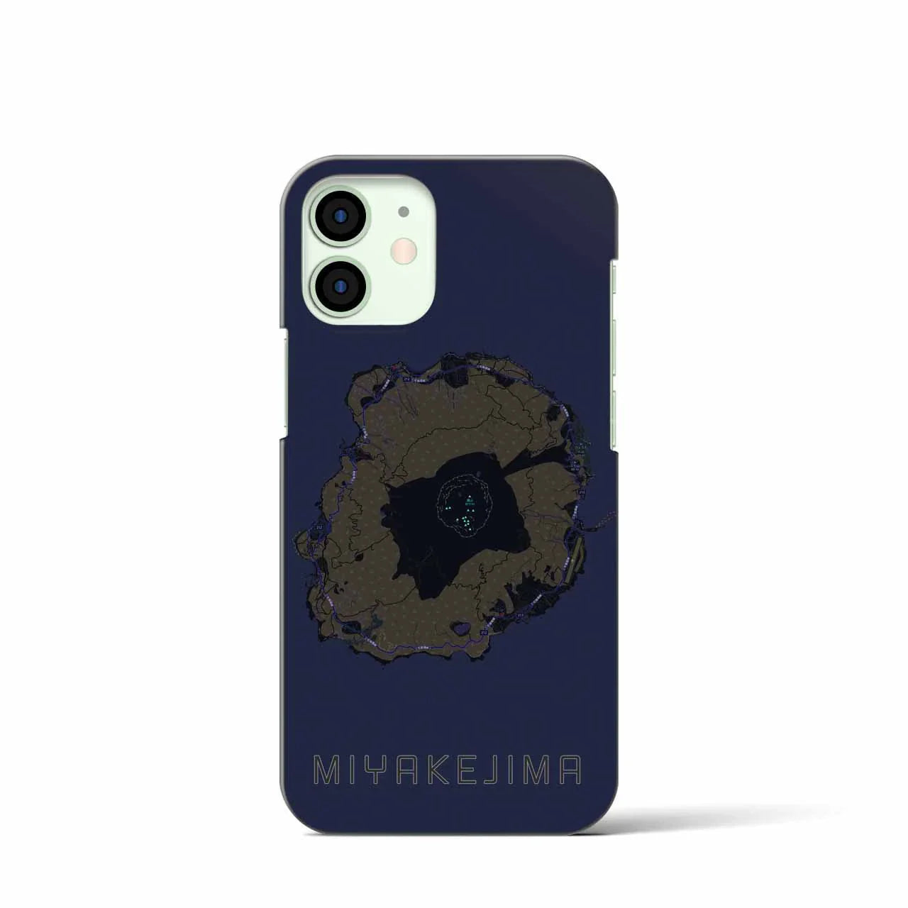 【三宅島(東京都)】地図柄iPhoneケース(バックカバータイプ)