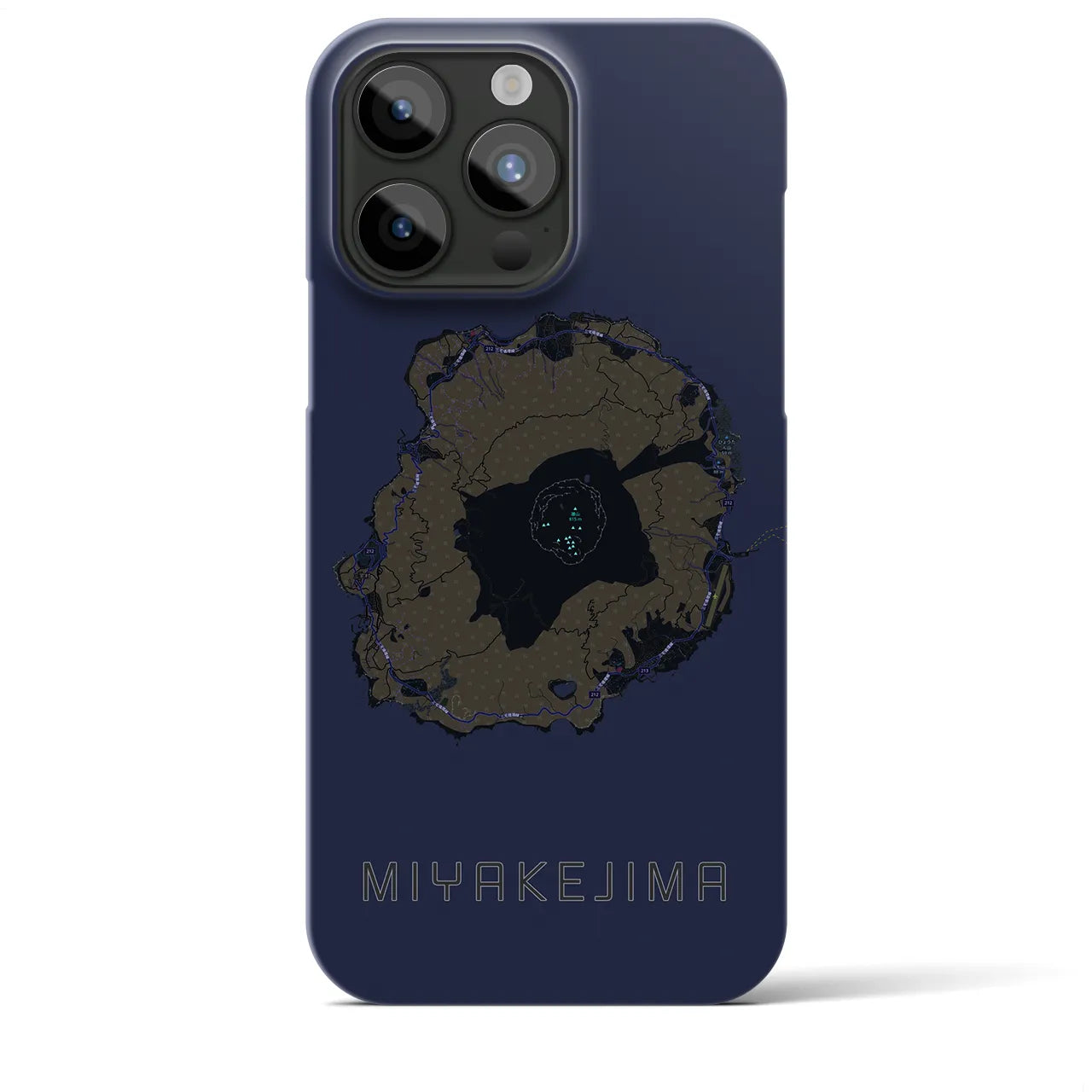 【三宅島(東京都)】地図柄iPhoneケース(バックカバータイプ)