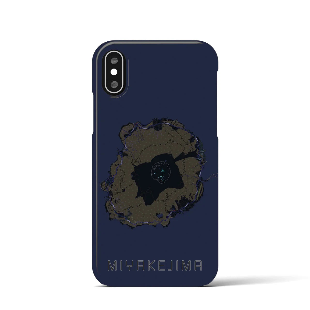 【三宅島(東京都)】地図柄iPhoneケース(バックカバータイプ)