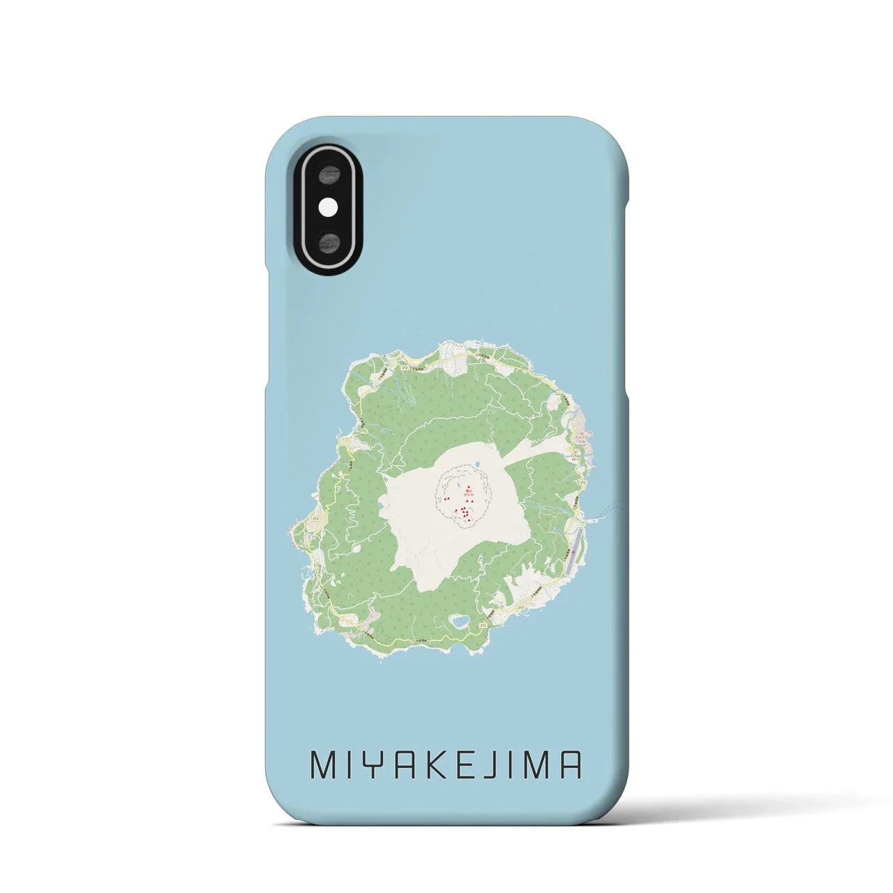 【三宅島(東京都)】地図柄iPhoneケース(バックカバータイプ)