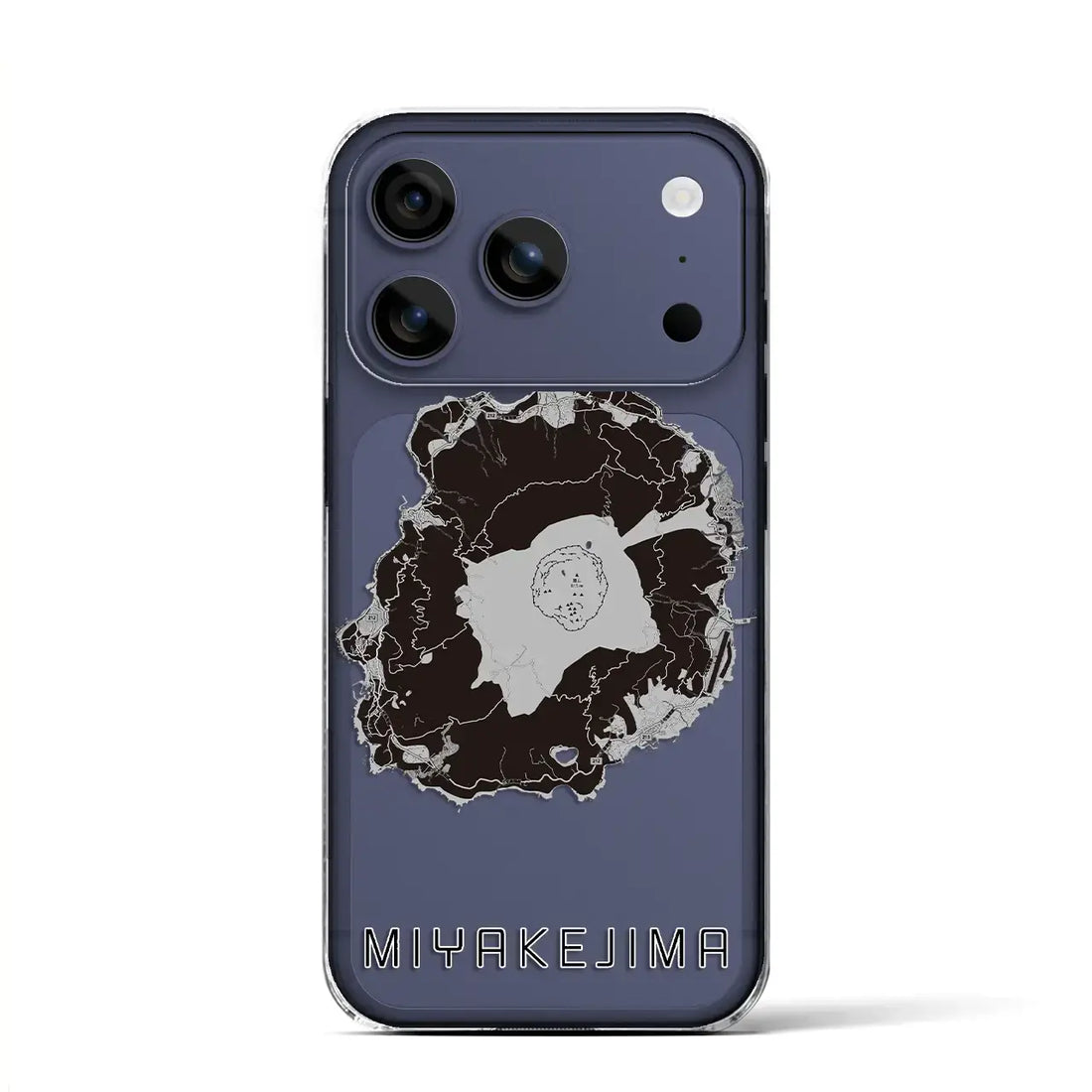 【三宅島(東京都)】地図柄iPhoneケース(クリアタイプ)