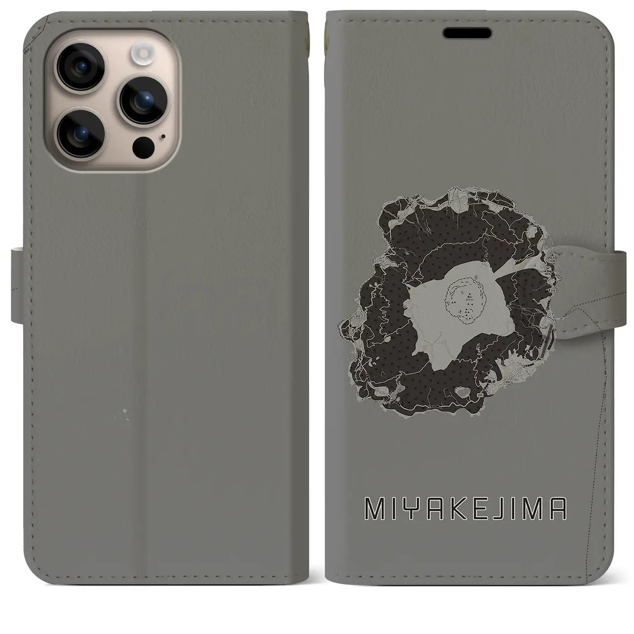 【三宅島(東京都)】地図柄iPhoneケース(手帳タイプ)