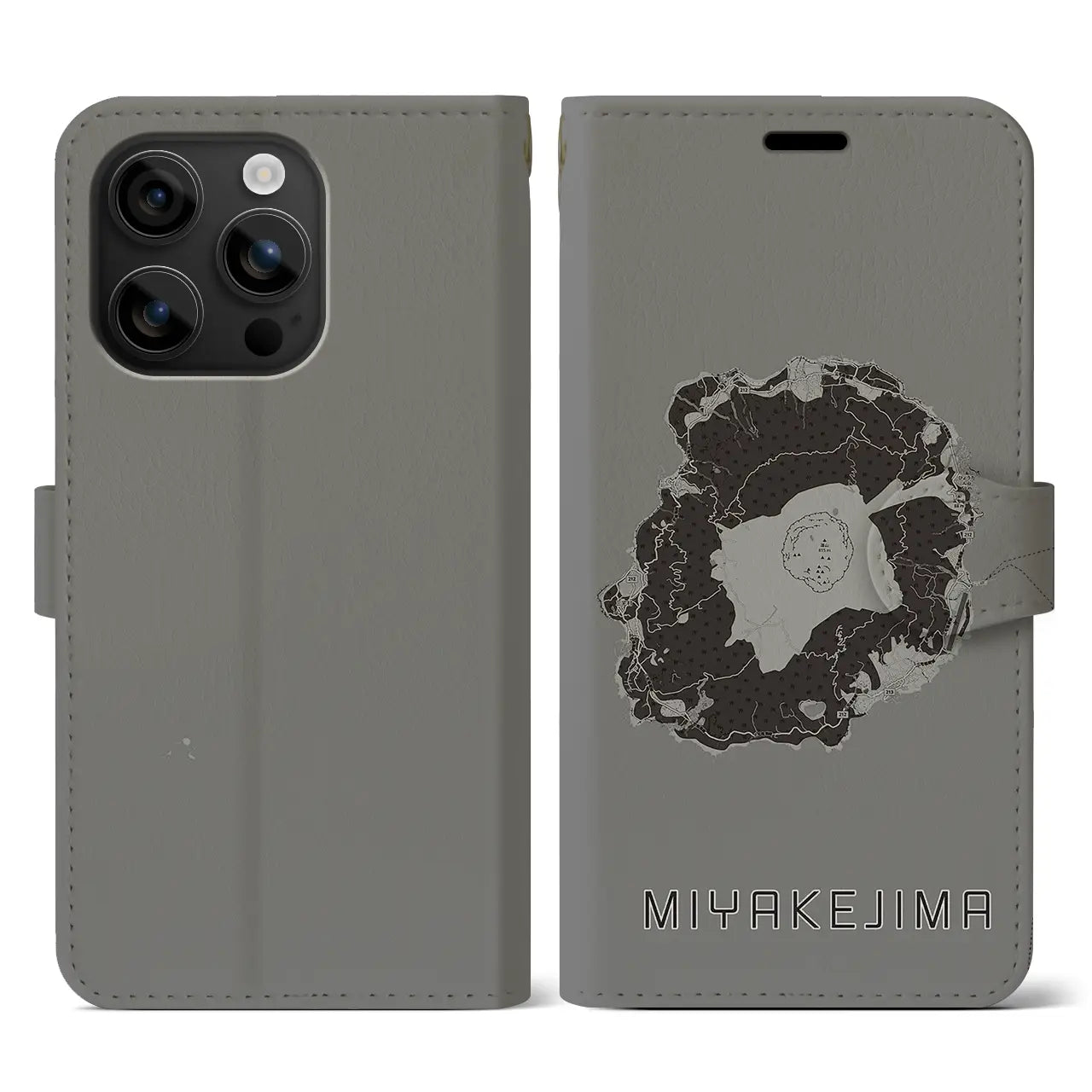 【三宅島(東京都)】地図柄iPhoneケース(手帳タイプ)