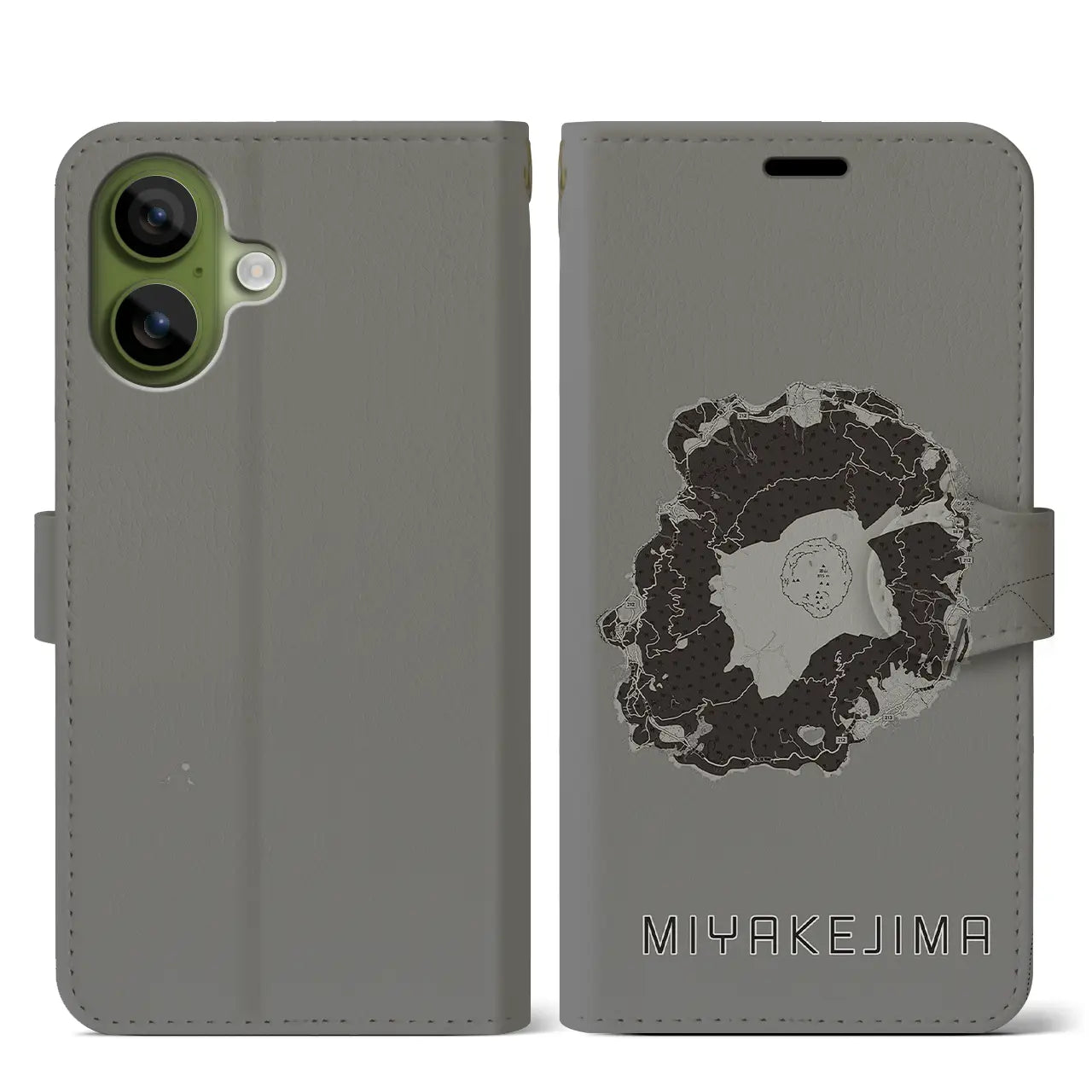 【三宅島(東京都)】地図柄iPhoneケース(手帳タイプ)