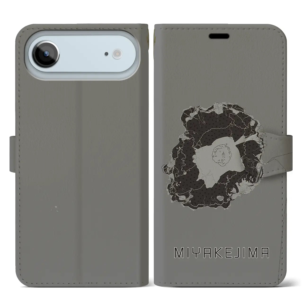 【三宅島(東京都)】地図柄iPhoneケース(手帳タイプ)