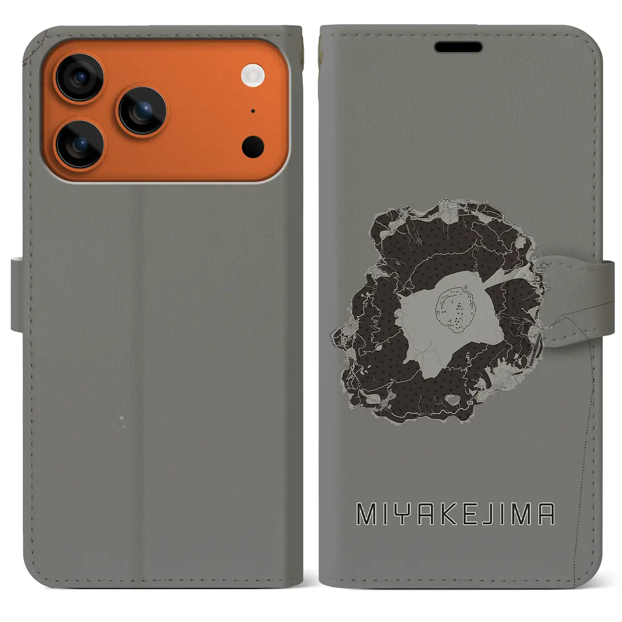 【三宅島(東京都)】地図柄iPhoneケース(手帳タイプ)