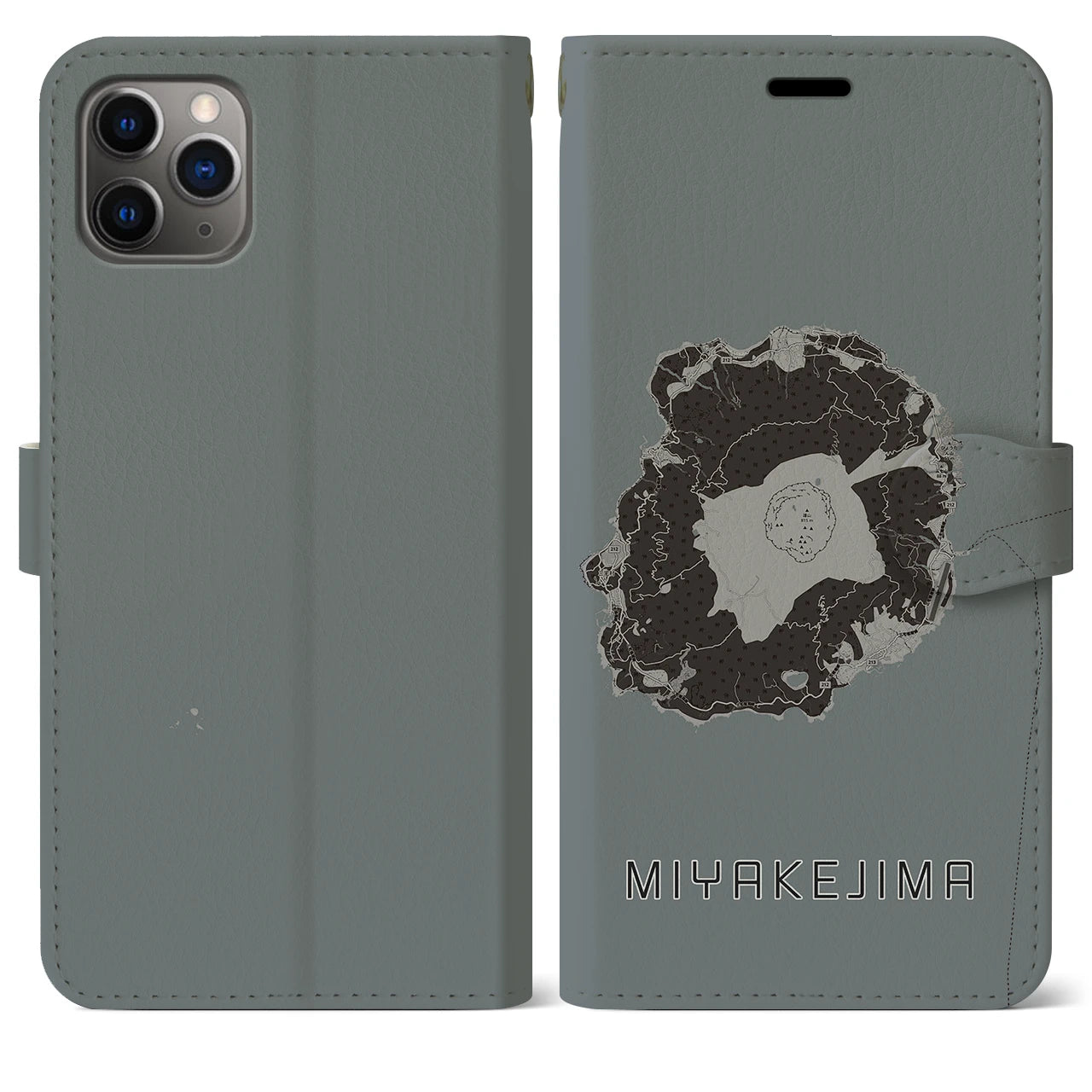 【三宅島(東京都)】地図柄iPhoneケース(手帳タイプ)