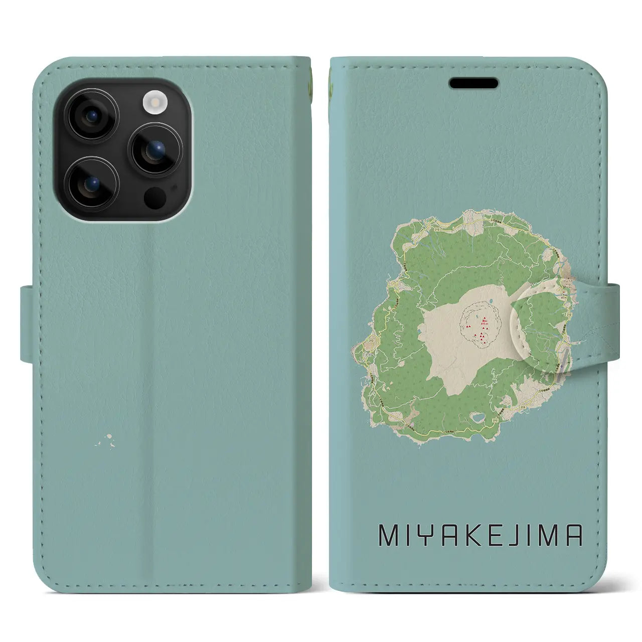 【三宅島(東京都)】地図柄iPhoneケース(手帳タイプ)ナチュラル・iPhone 16 用