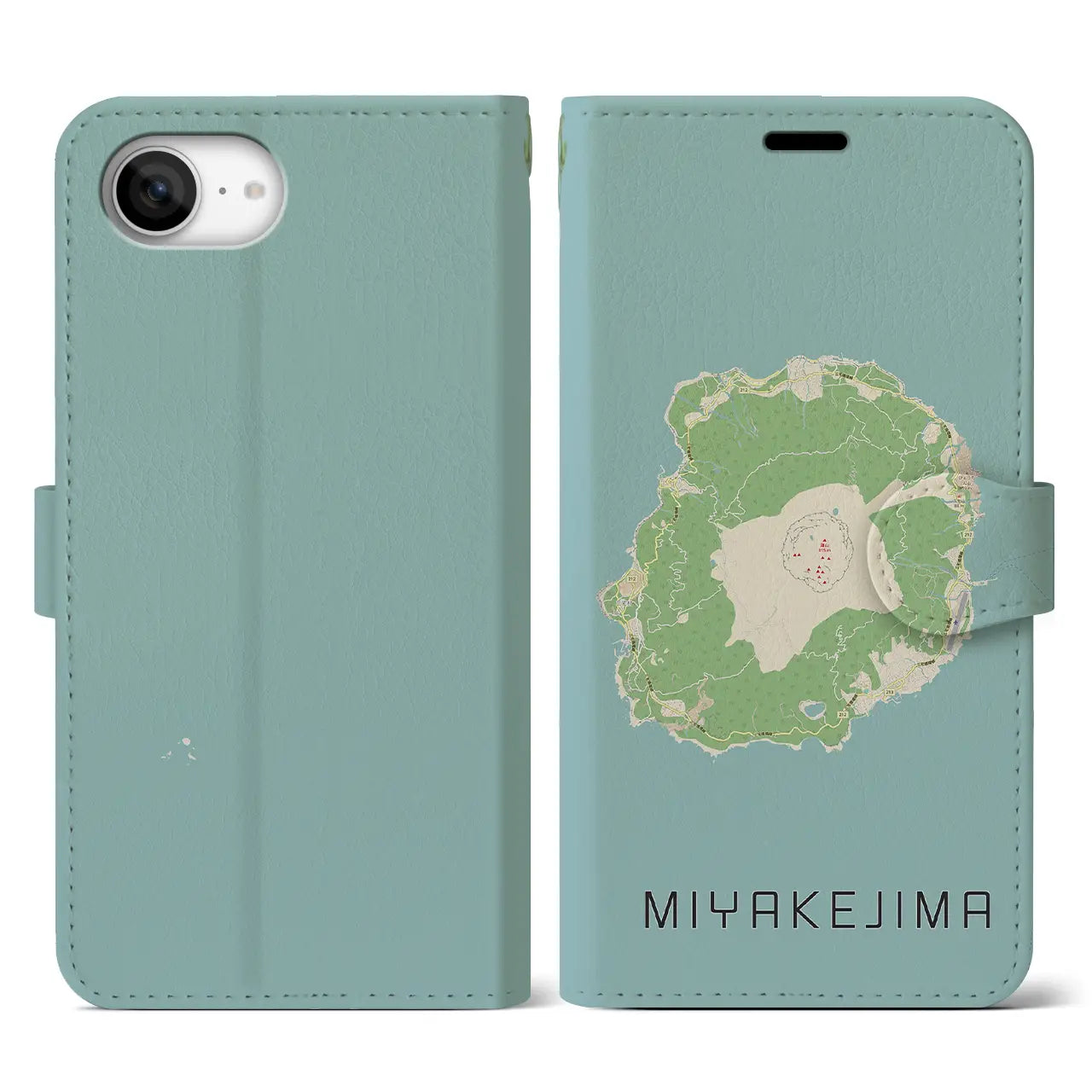 【三宅島(東京都)】地図柄iPhoneケース(手帳タイプ)