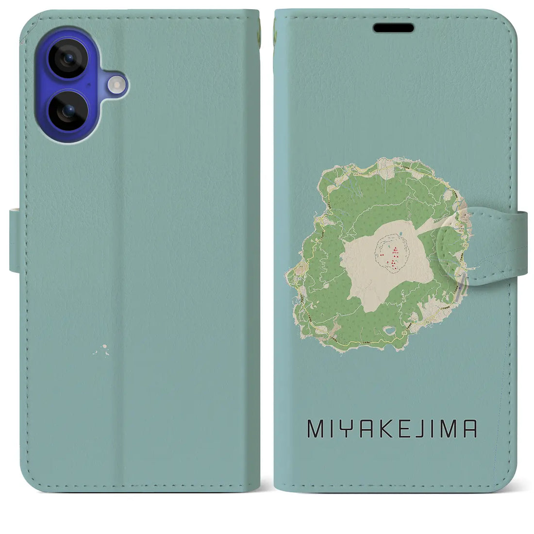 【三宅島(東京都)】地図柄iPhoneケース(手帳タイプ)ナチュラル・iPhone 16 Pro Max 用