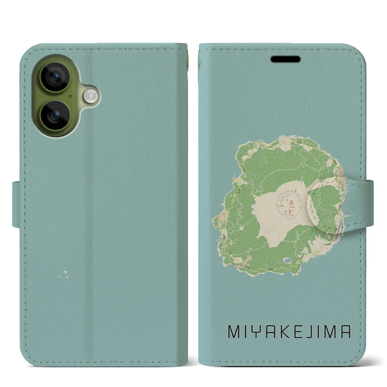 【三宅島(東京都)】地図柄iPhoneケース(手帳タイプ)