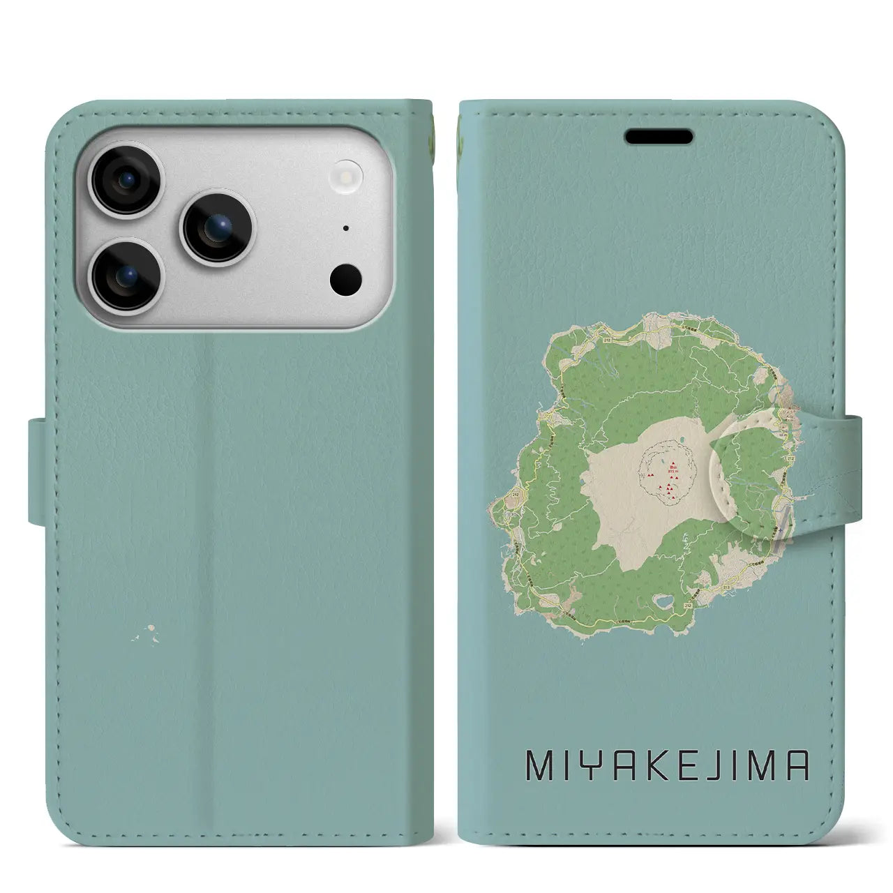 【三宅島(東京都)】地図柄iPhoneケース(手帳タイプ)