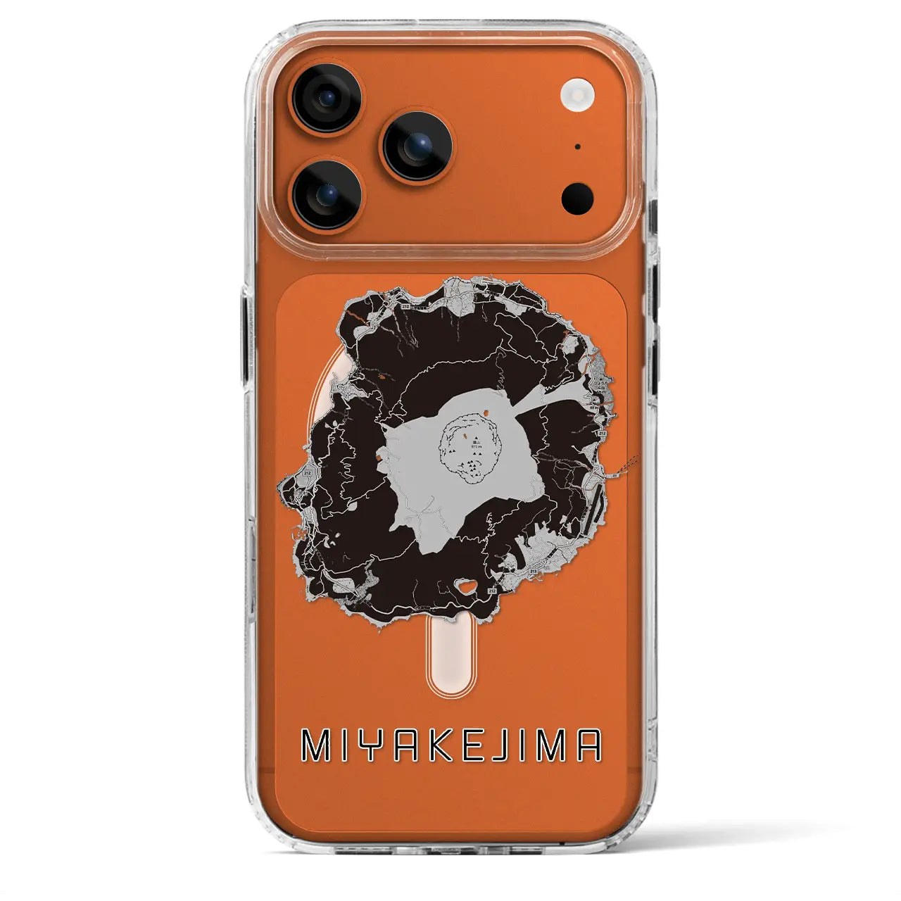 【三宅島(東京都)】地図柄iPhoneケース(MagSafeタイプ)