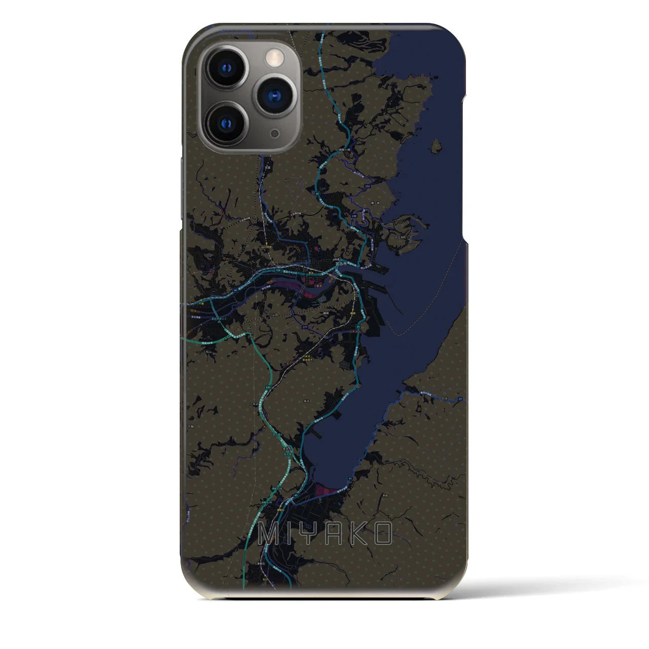 【宮古(岩手県)】地図柄iPhoneケース(バックカバータイプ)