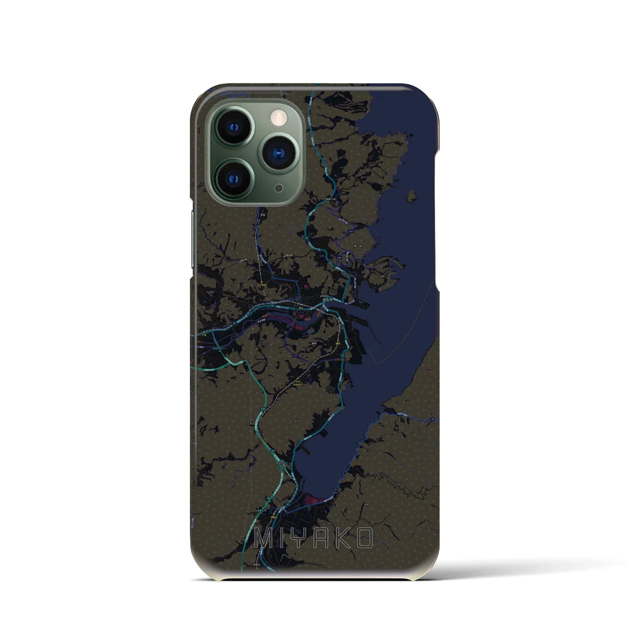 【宮古(岩手県)】地図柄iPhoneケース(バックカバータイプ)